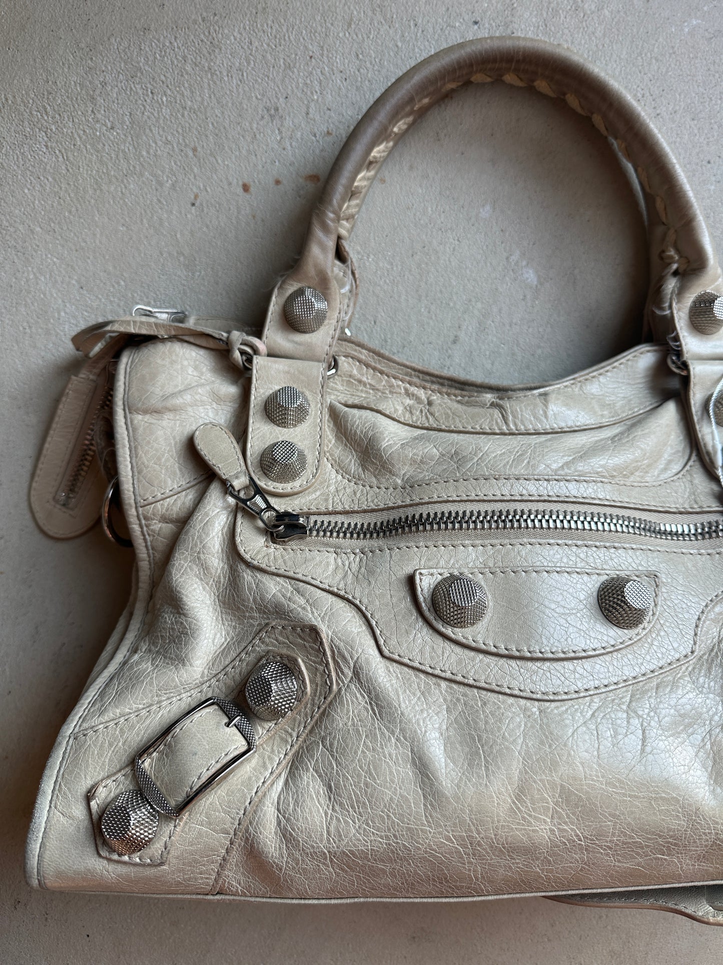 Vintage Cream Balenciaga City Bag