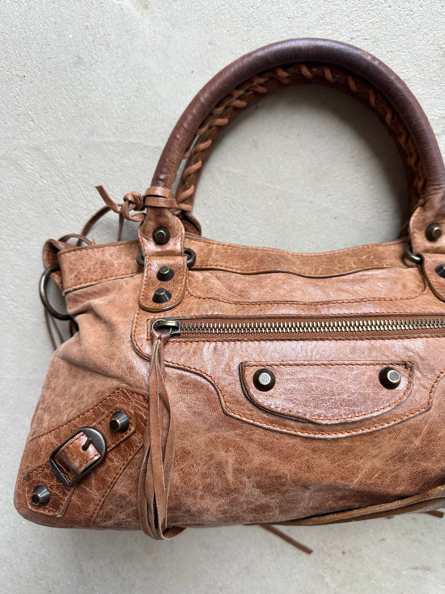 RARE! Vintage Brown Balenciaga Small City Bag