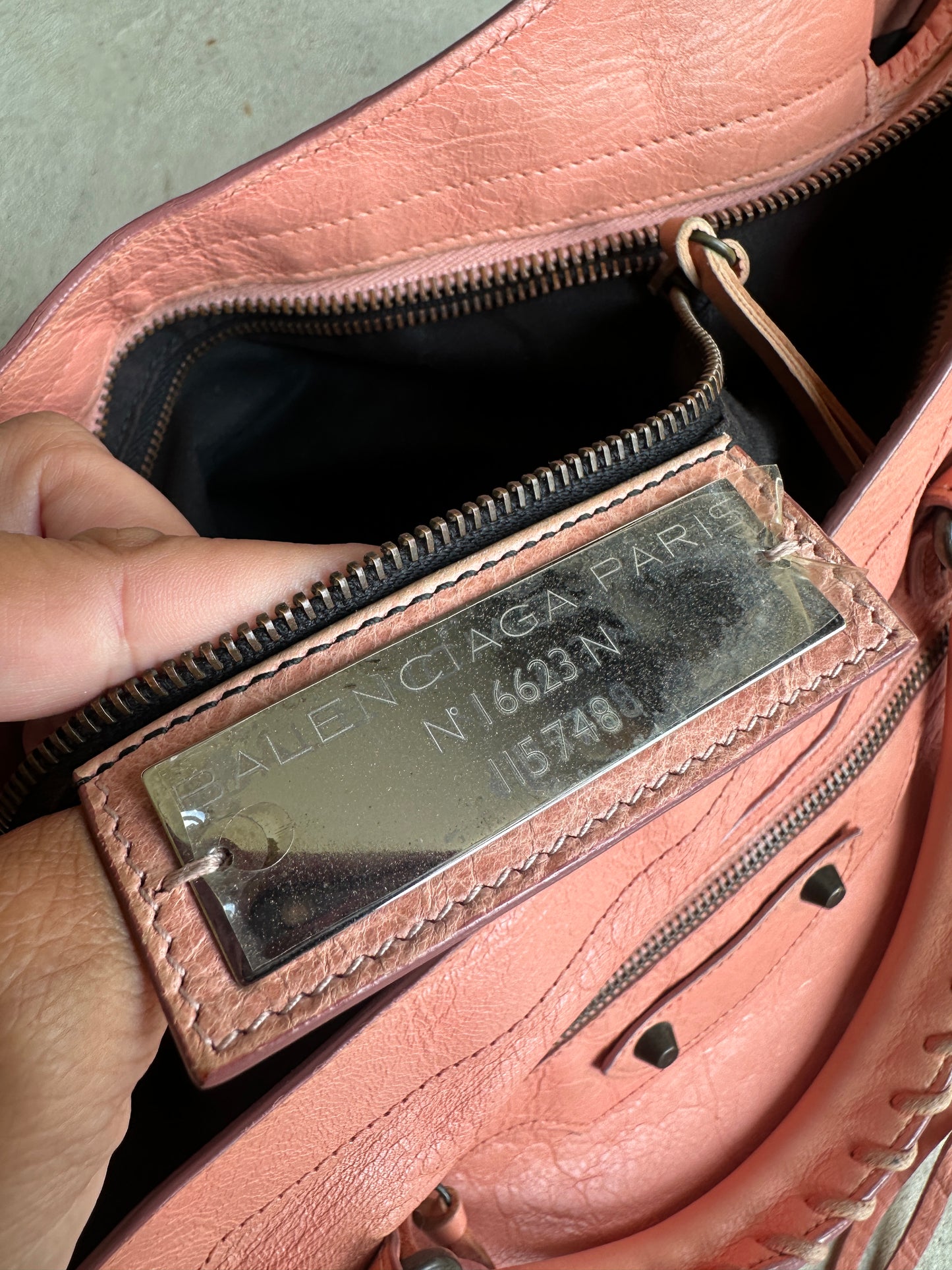 Vintage Peach Balenciaga City Bag