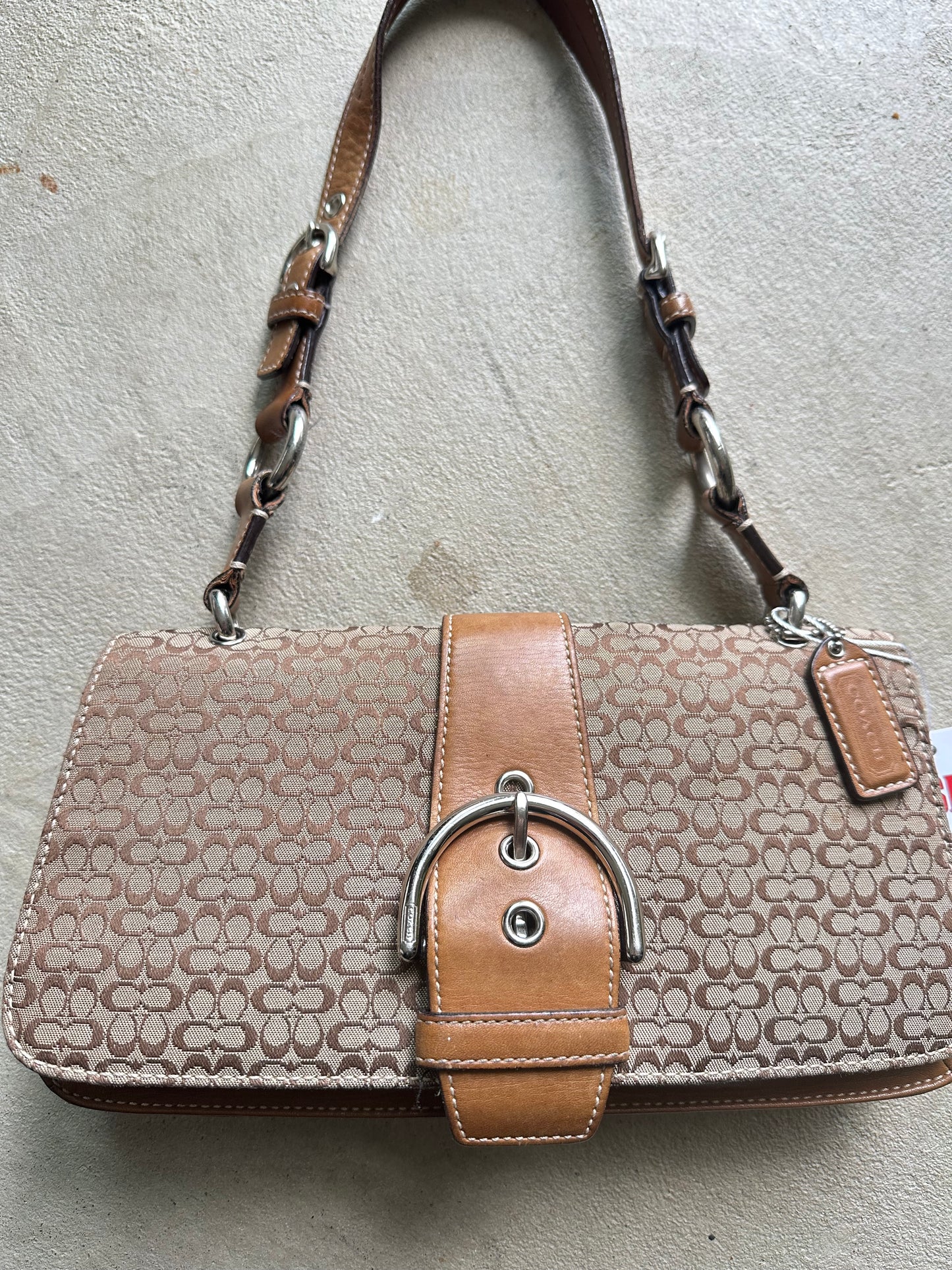 Vintage Y2K Coach Tan Mini Soho Style Shoulder Bag