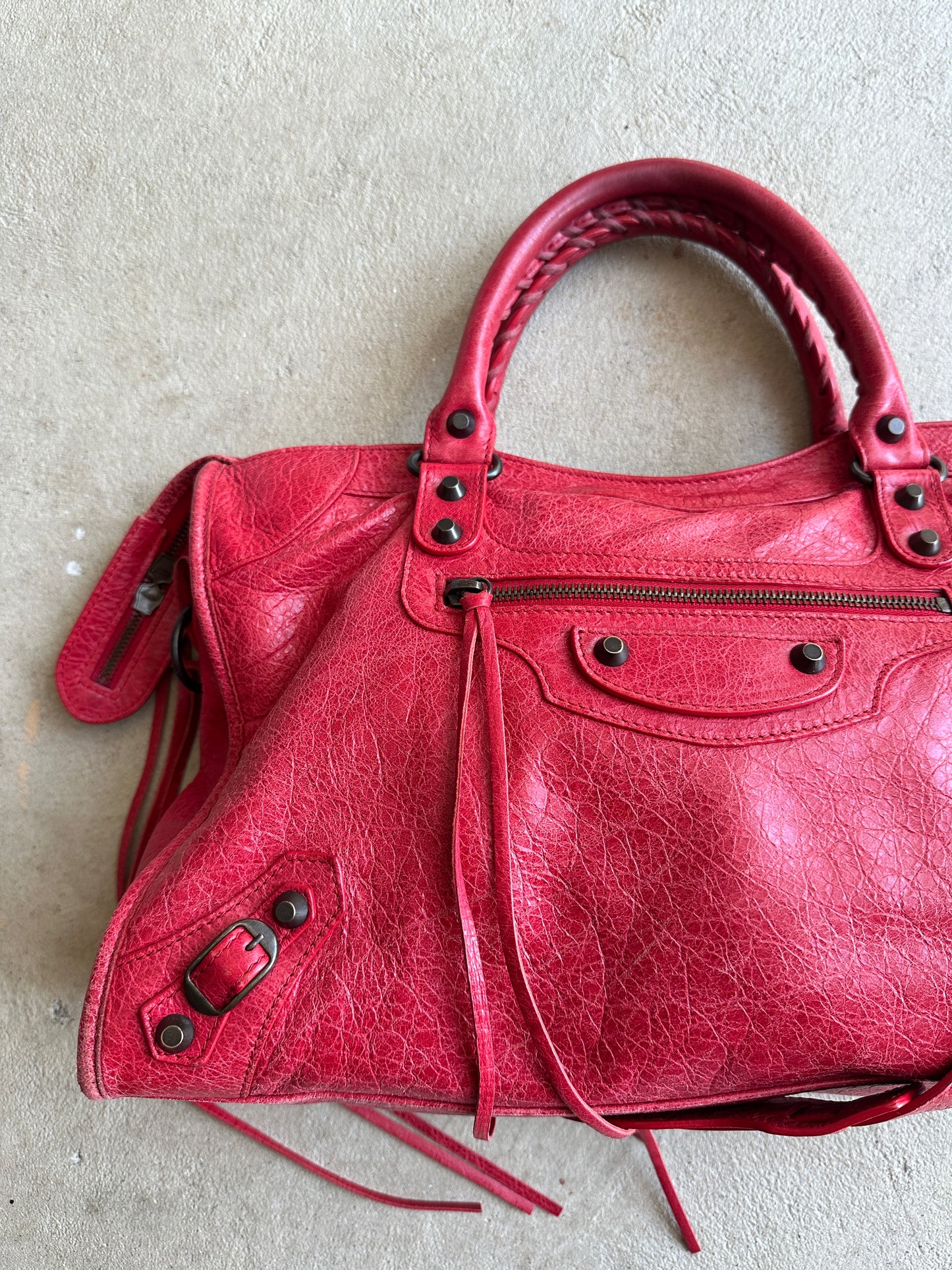 Vintage Red Balenciaga City Bag