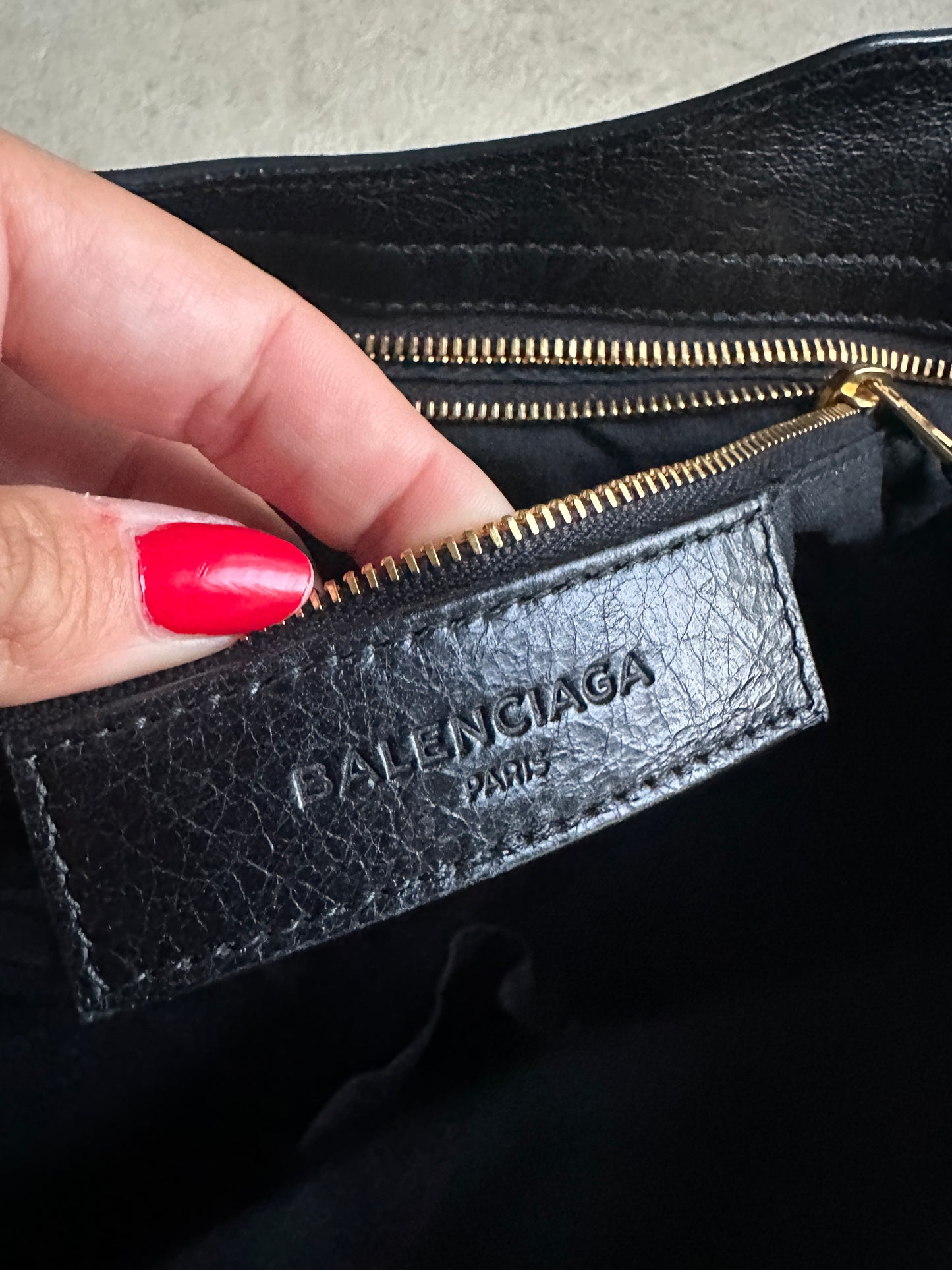Vintage Black and Gold Balenciaga City Bag