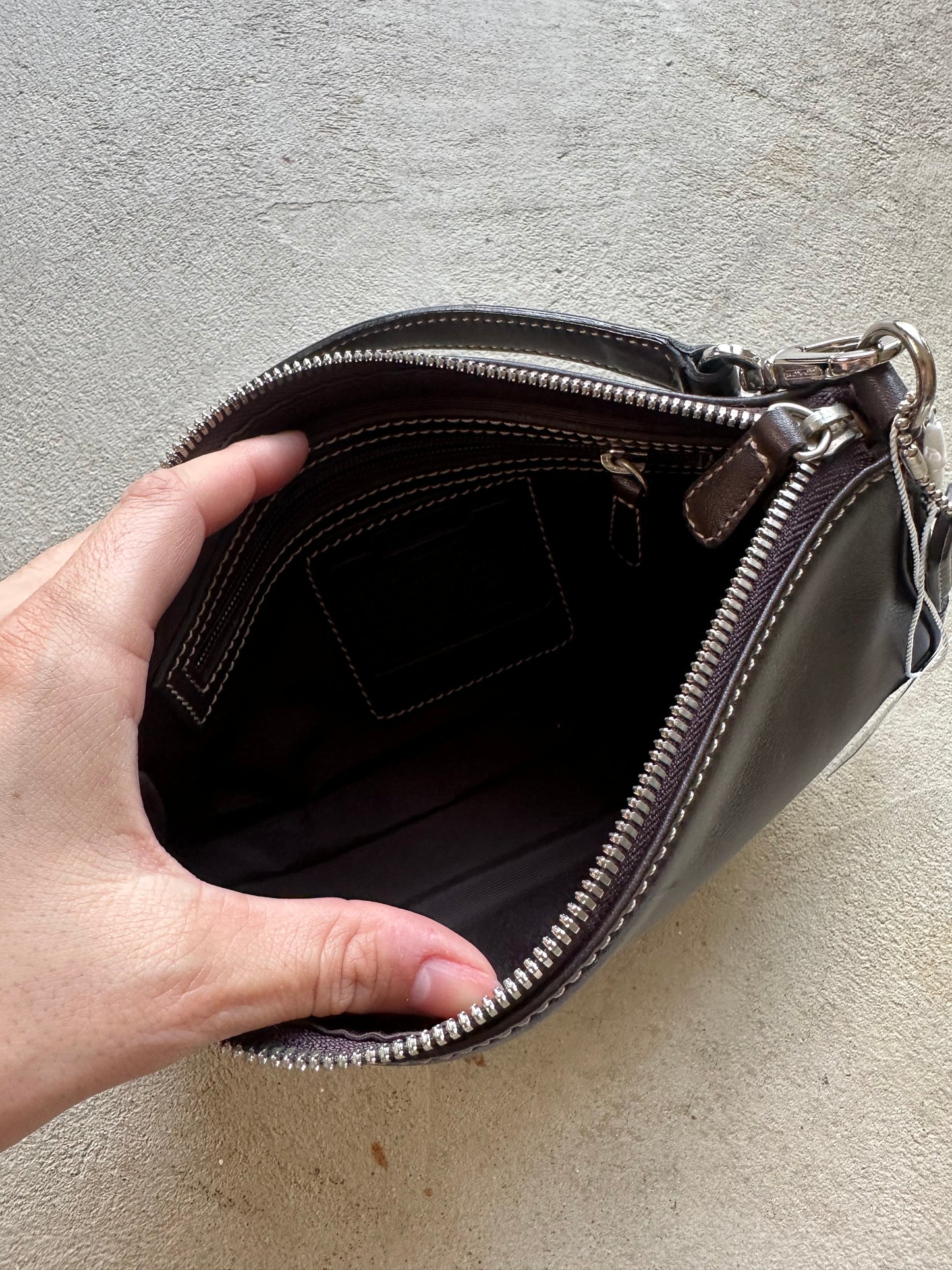 Vintage Y2K Coach Demi Brown Leather Shoulder Bag
