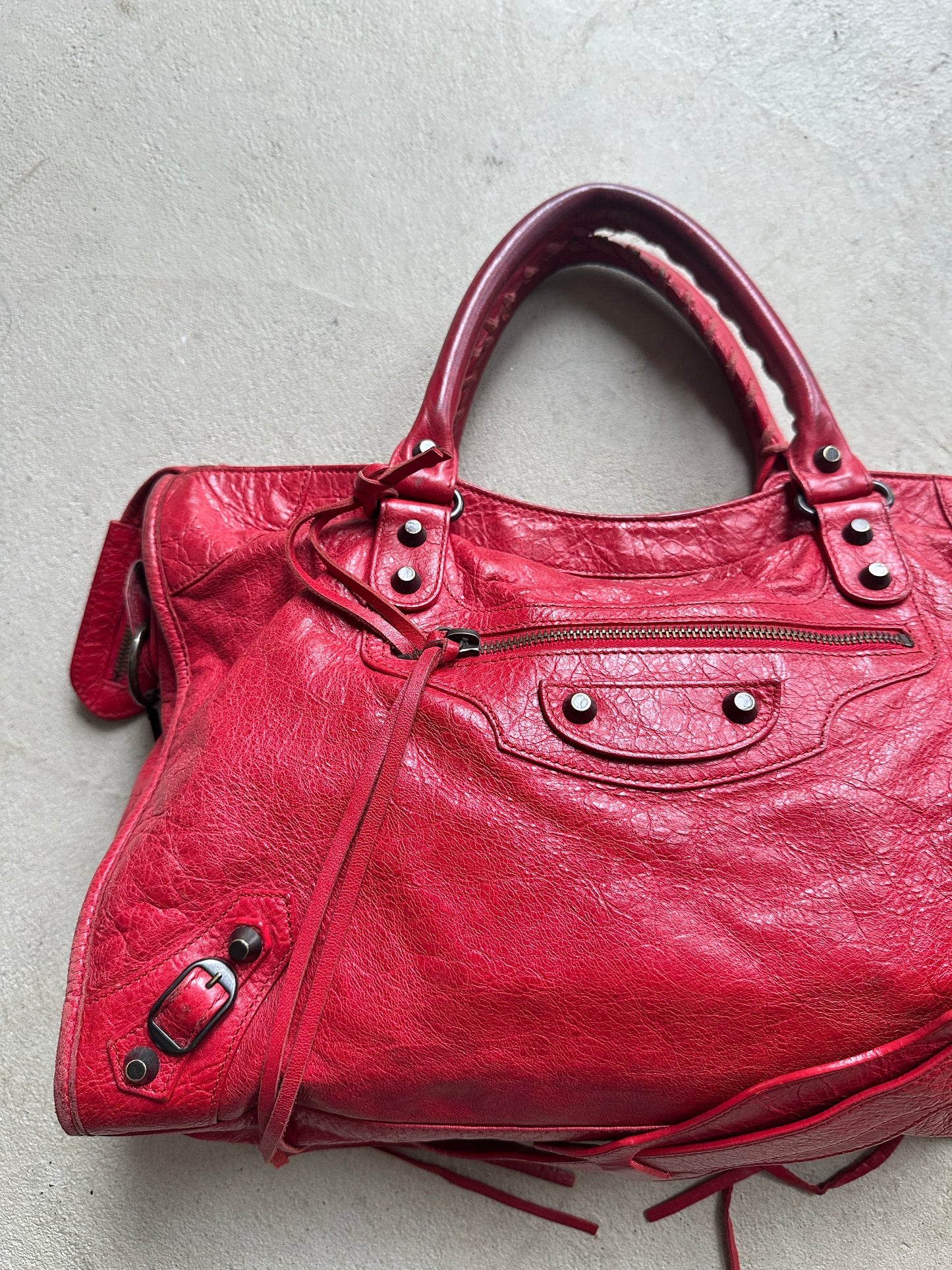 Vintage Red Balenciaga City Bag