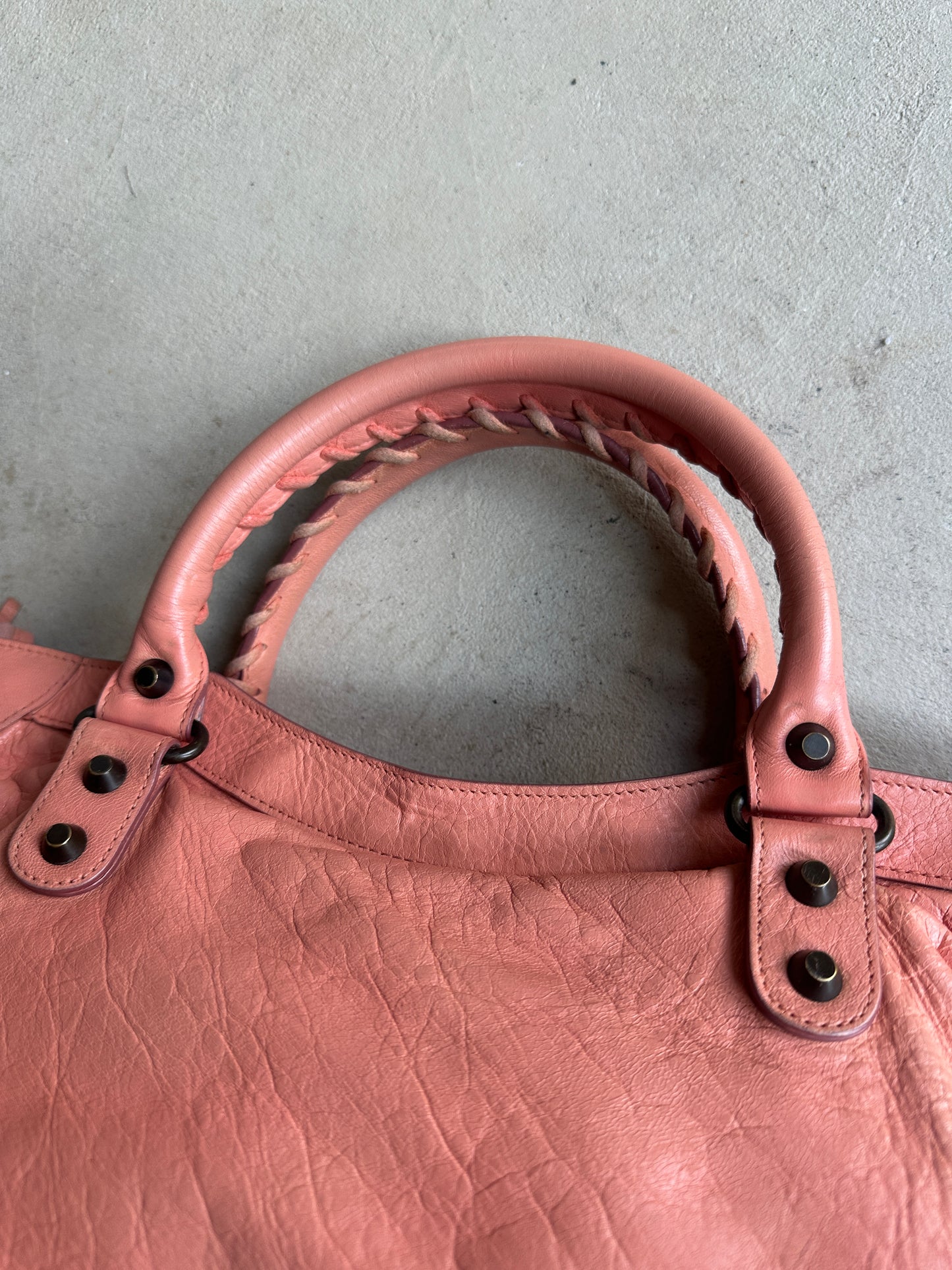 Vintage Peach Balenciaga City Bag