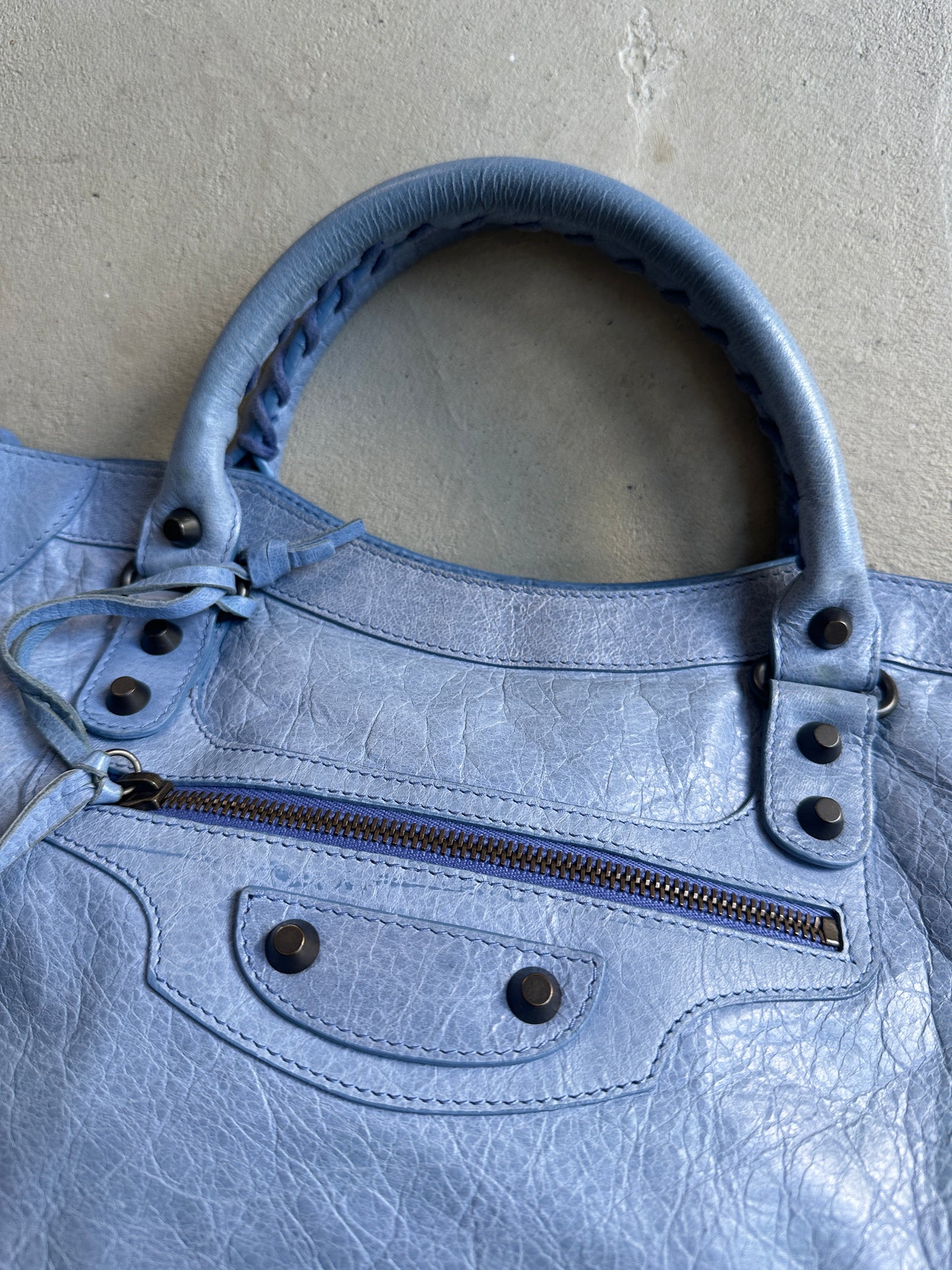 Vintage Blue Balenciaga City Bag