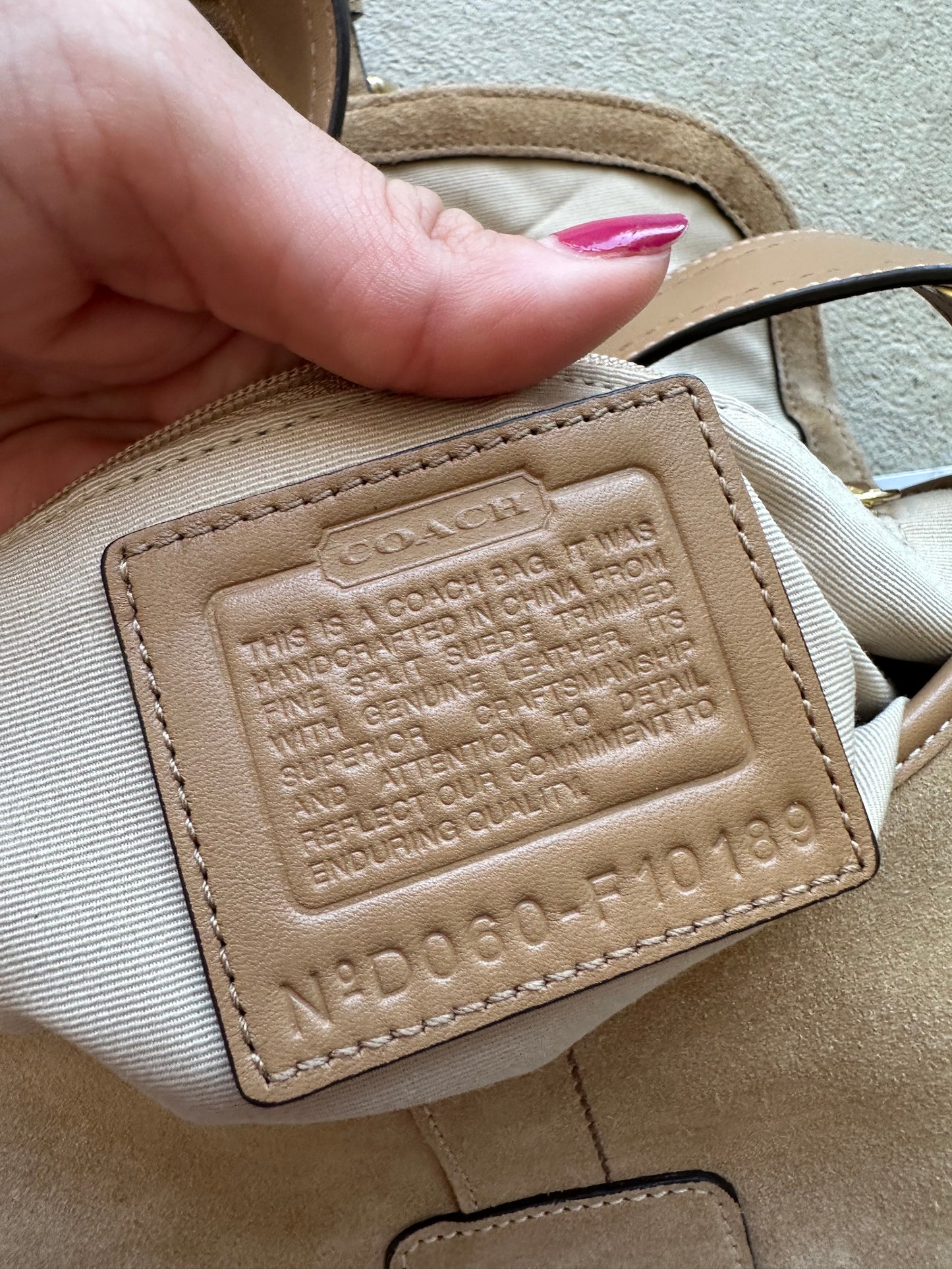 Vintage Y2K Coach Tan Suede Mini Soho Shoulder Bag