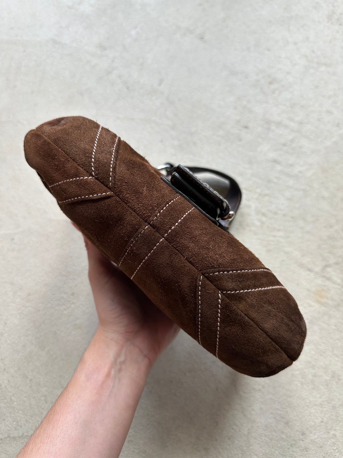 RARE! Vintage Y2K Coach Suede Brown Mini Soho Shoulder Bag