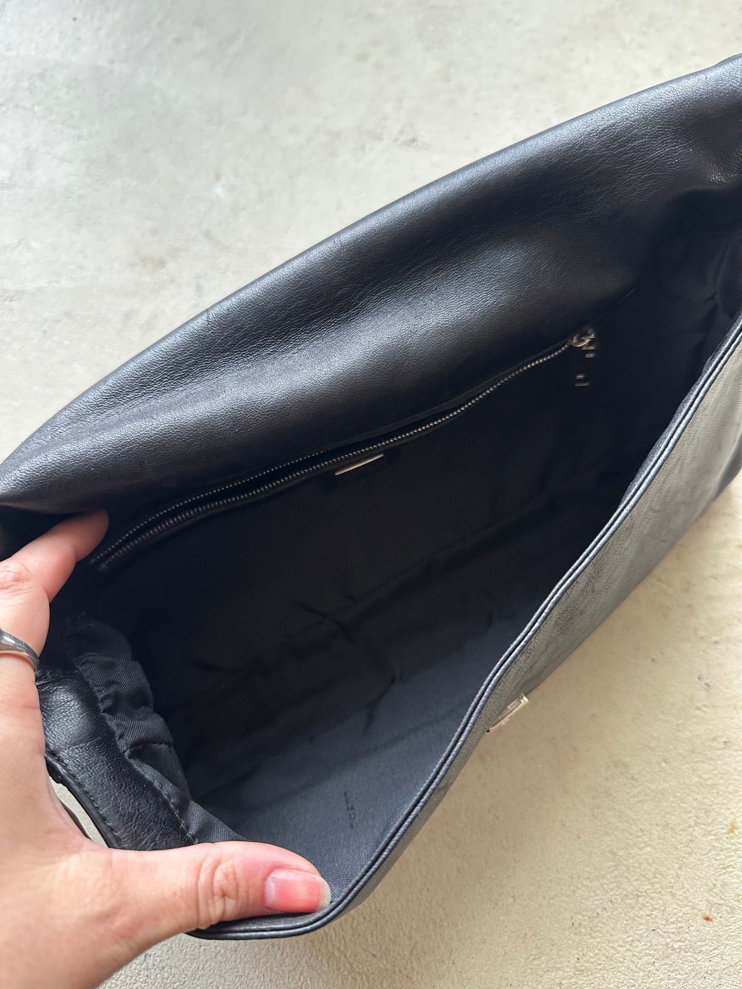 Vintage Fendi Black Leather Bag