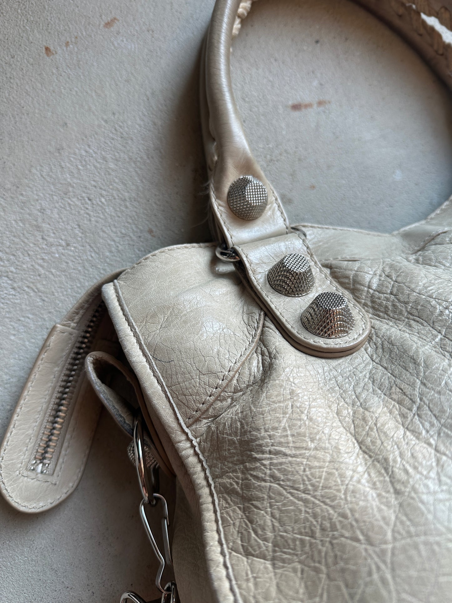 Vintage Cream Balenciaga City Bag