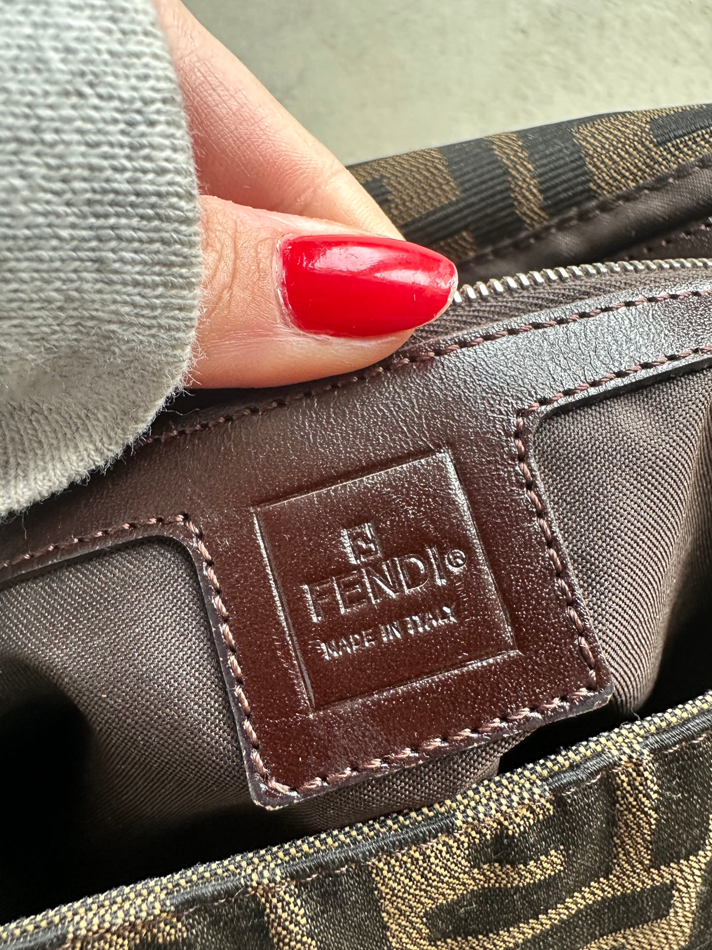 Vintage Fendi Brown Zucca Mama Baguette