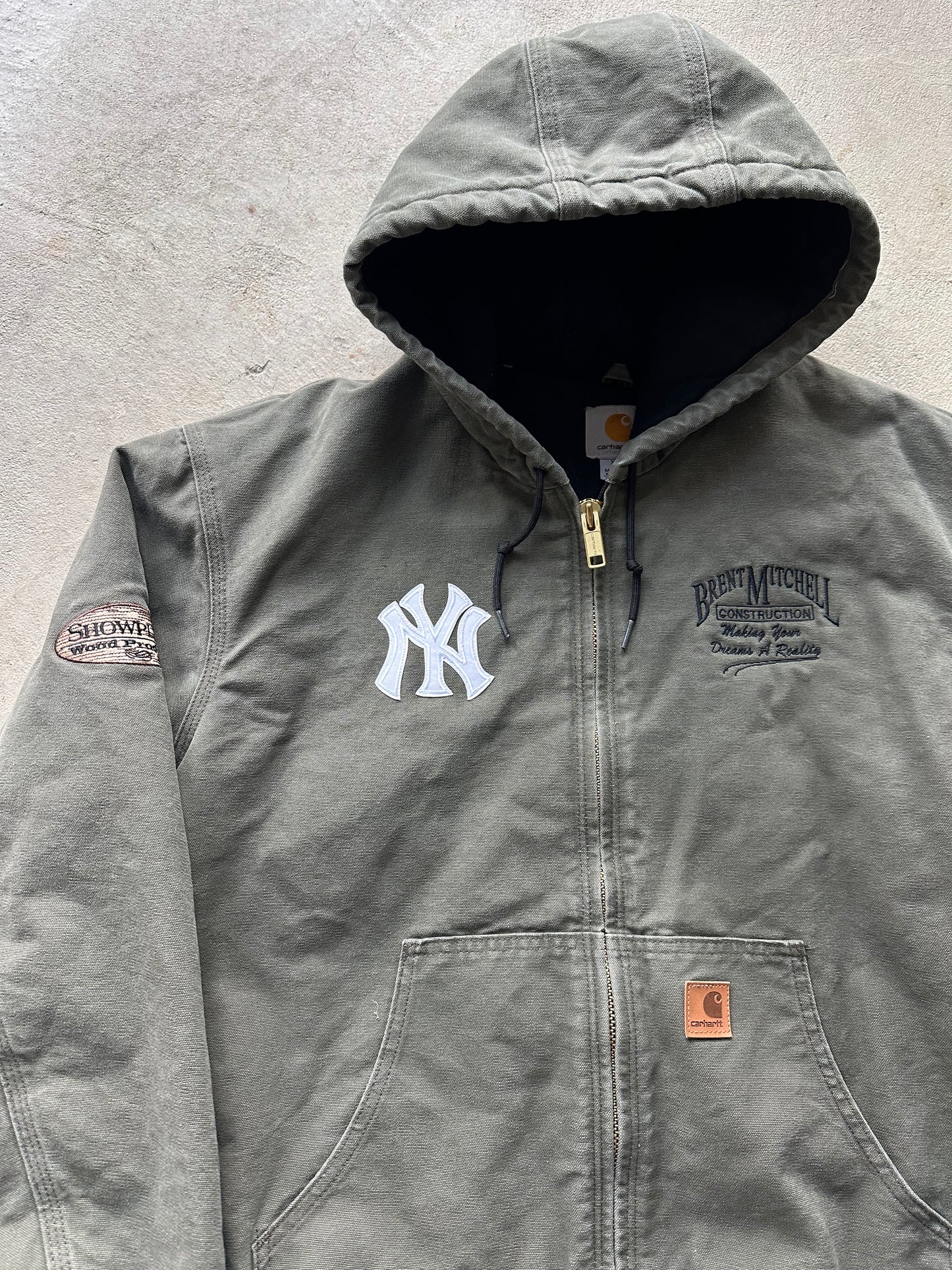 Vintage Yankee Carhartt Style Green Hooded Jacket 90's - XL