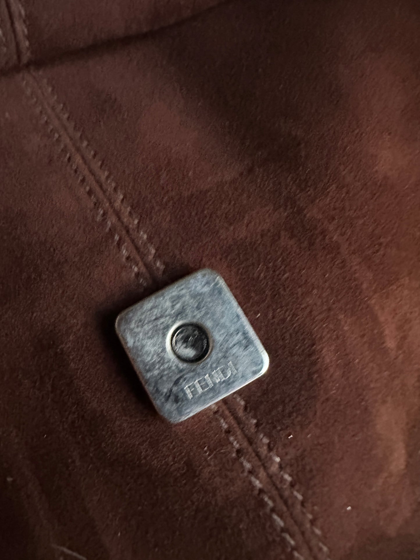 Vintage Brown Suede Fendi Shoulder Bag