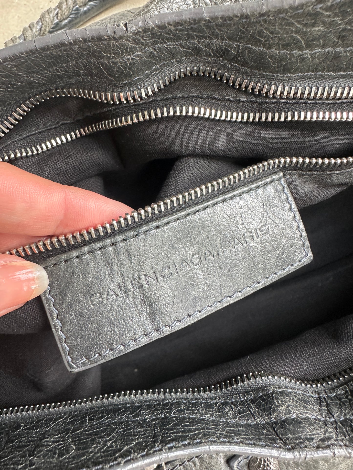 Vintage Dark Grey Balenciaga Velo City Bag
