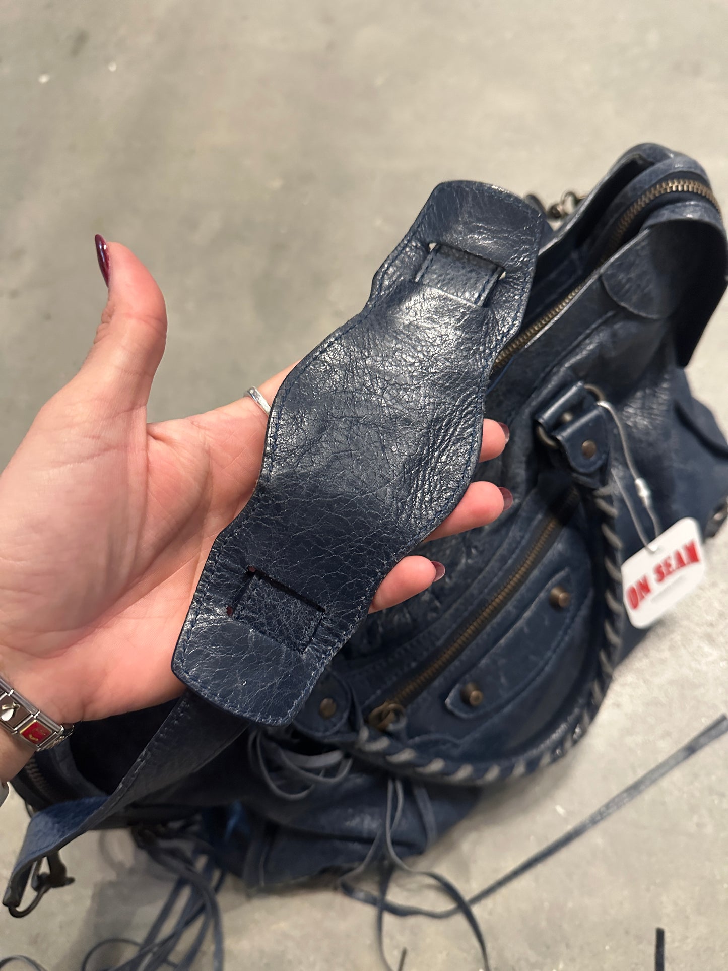 Vintage Navy Balenciaga City Bag