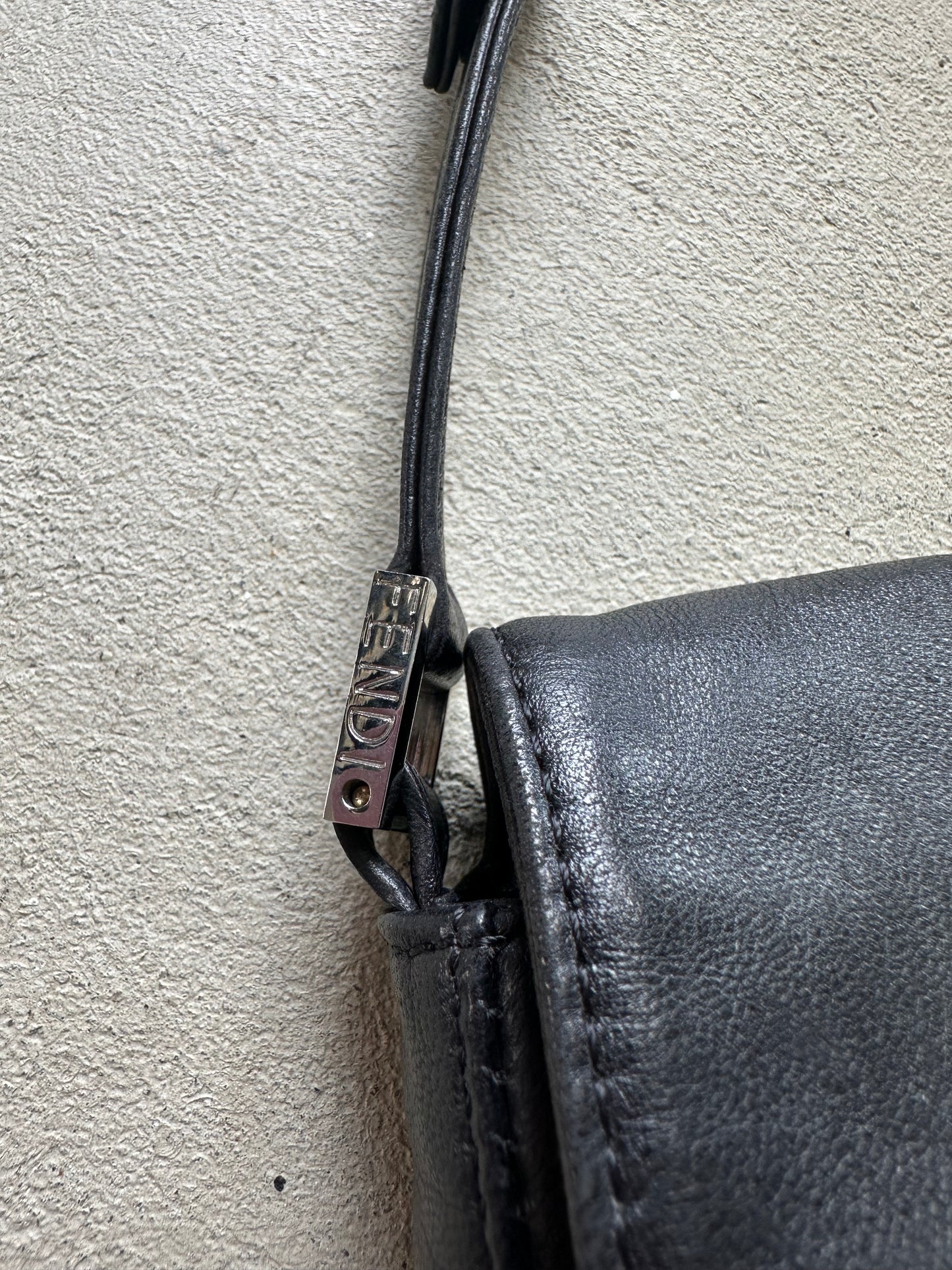 Vintage Fendi Black Leather Bag