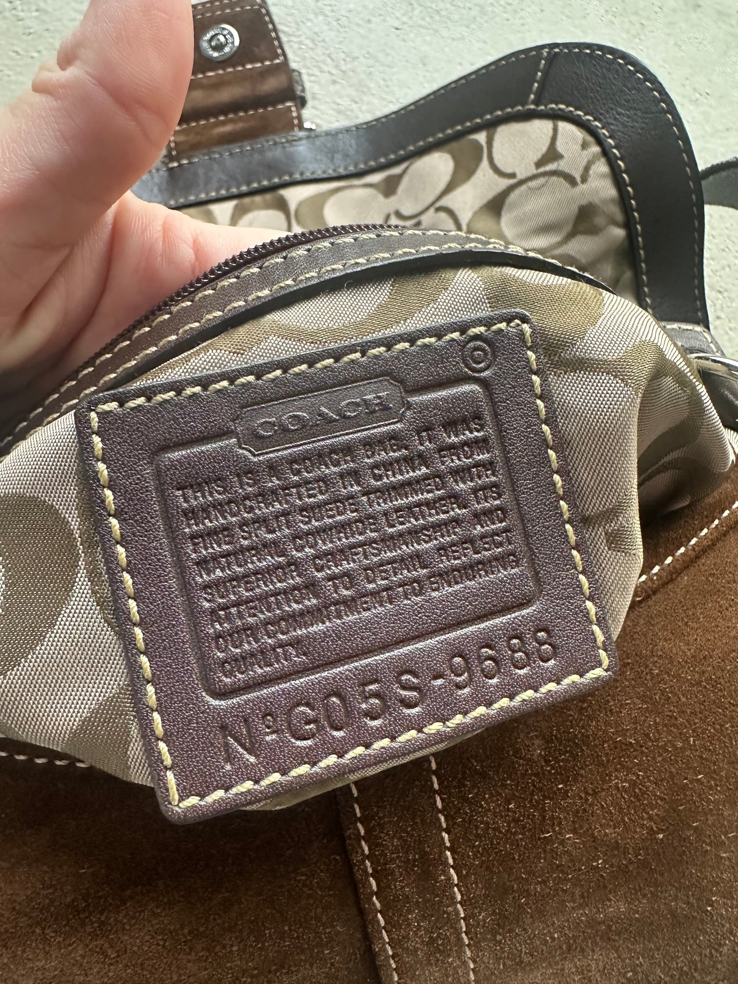 RARE! Vintage Coach Brown Suede Soho Shoulder Bag