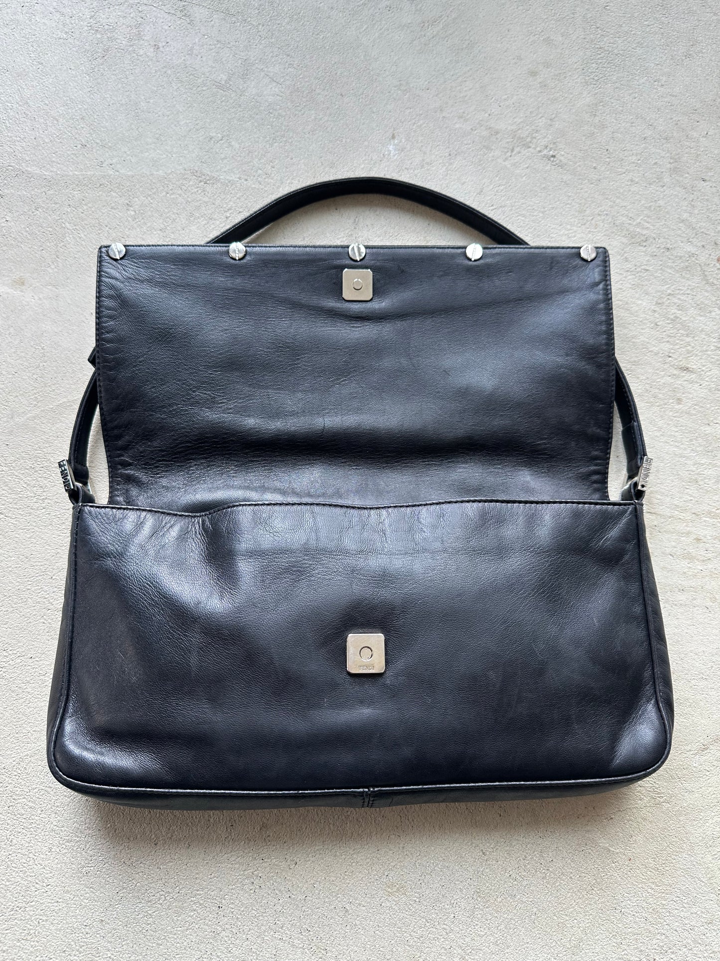 Vintage Fendi Black Leather Bag