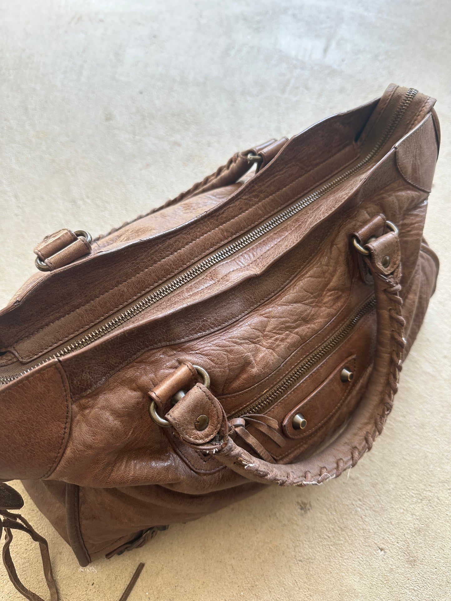 Vintage Brown/Tan Balenciaga City Bag
