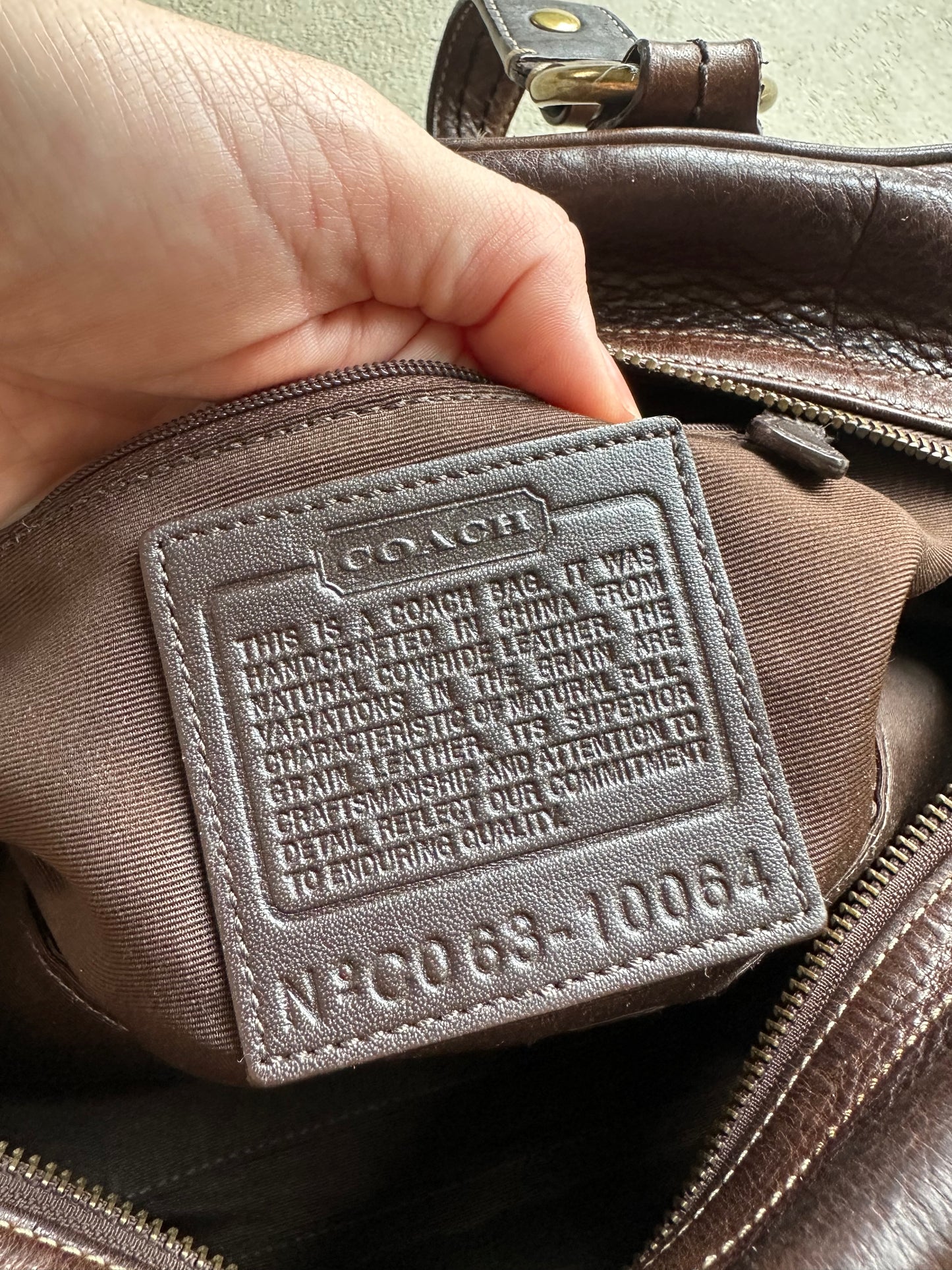 Vintage Y2K Coach Brown Studded Leather Shoulder Bag