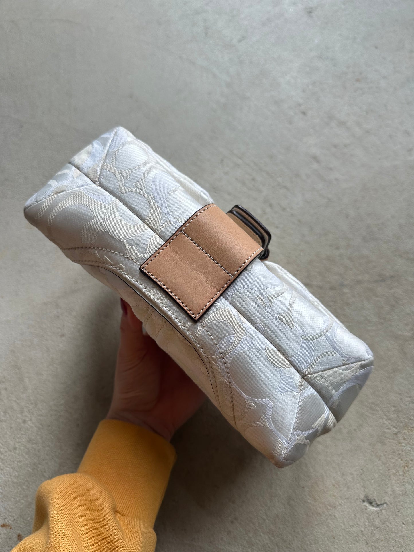 Vintage Y2K Coach White Mini Square Soho Shoulder Bag