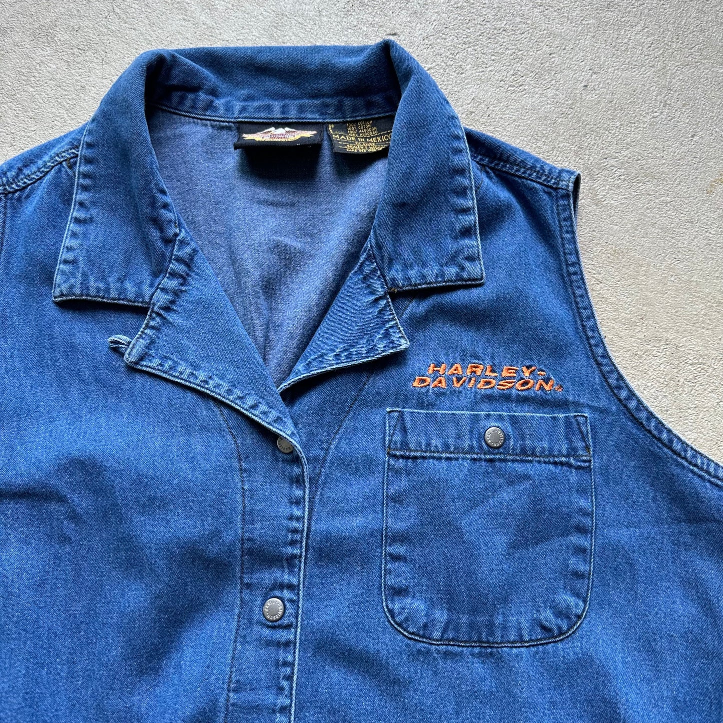 Vintage Women's Harley Davidson Denim Top