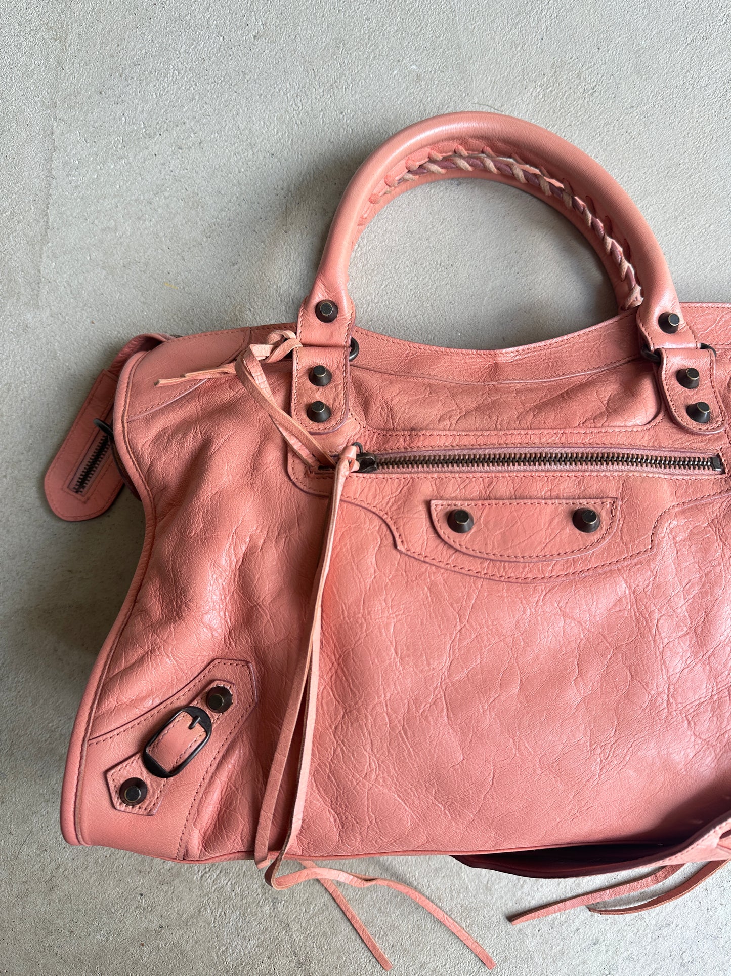 Vintage Peach Balenciaga City Bag