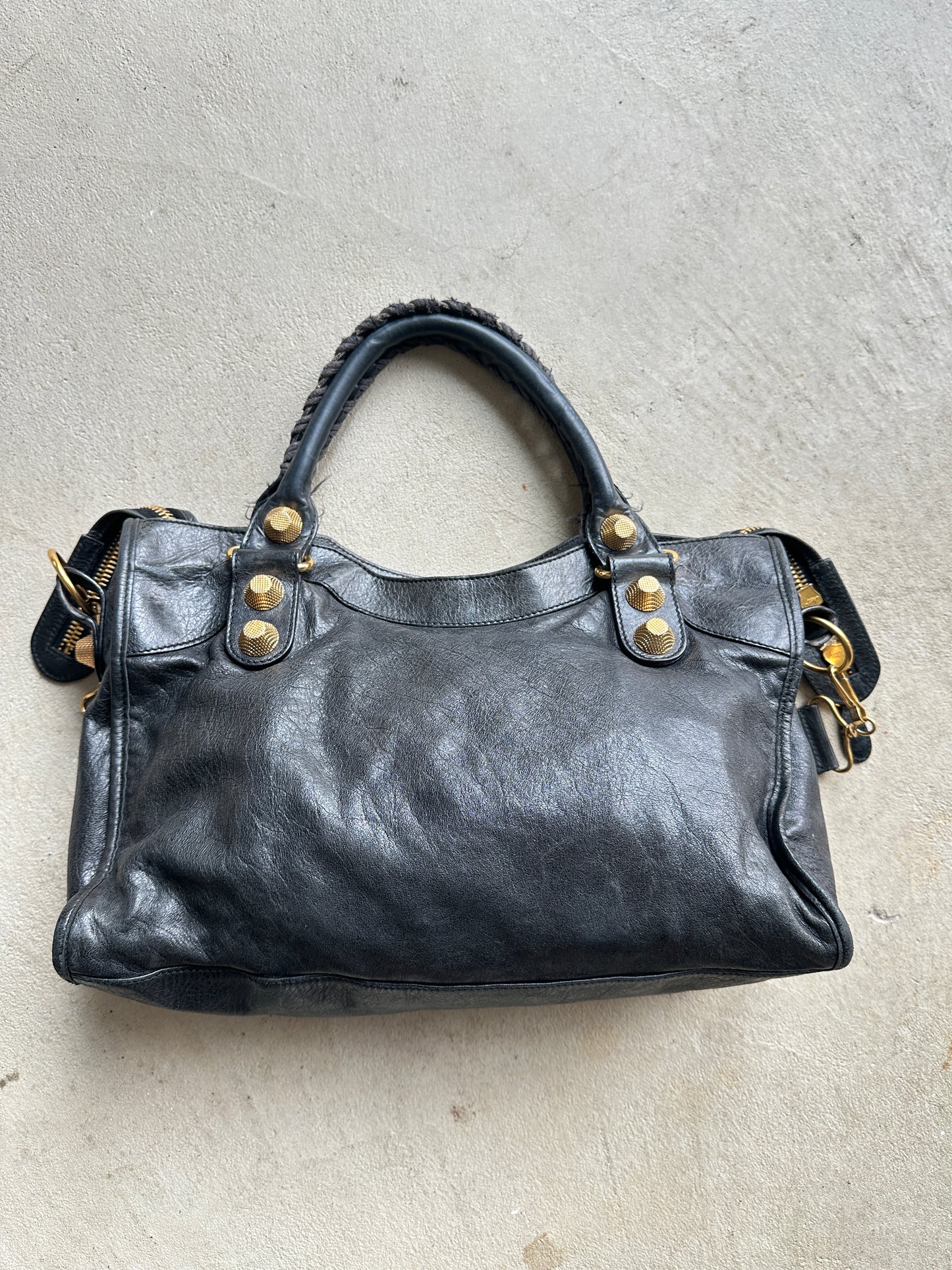 Vintage Black/Gold Balenciaga City Bag