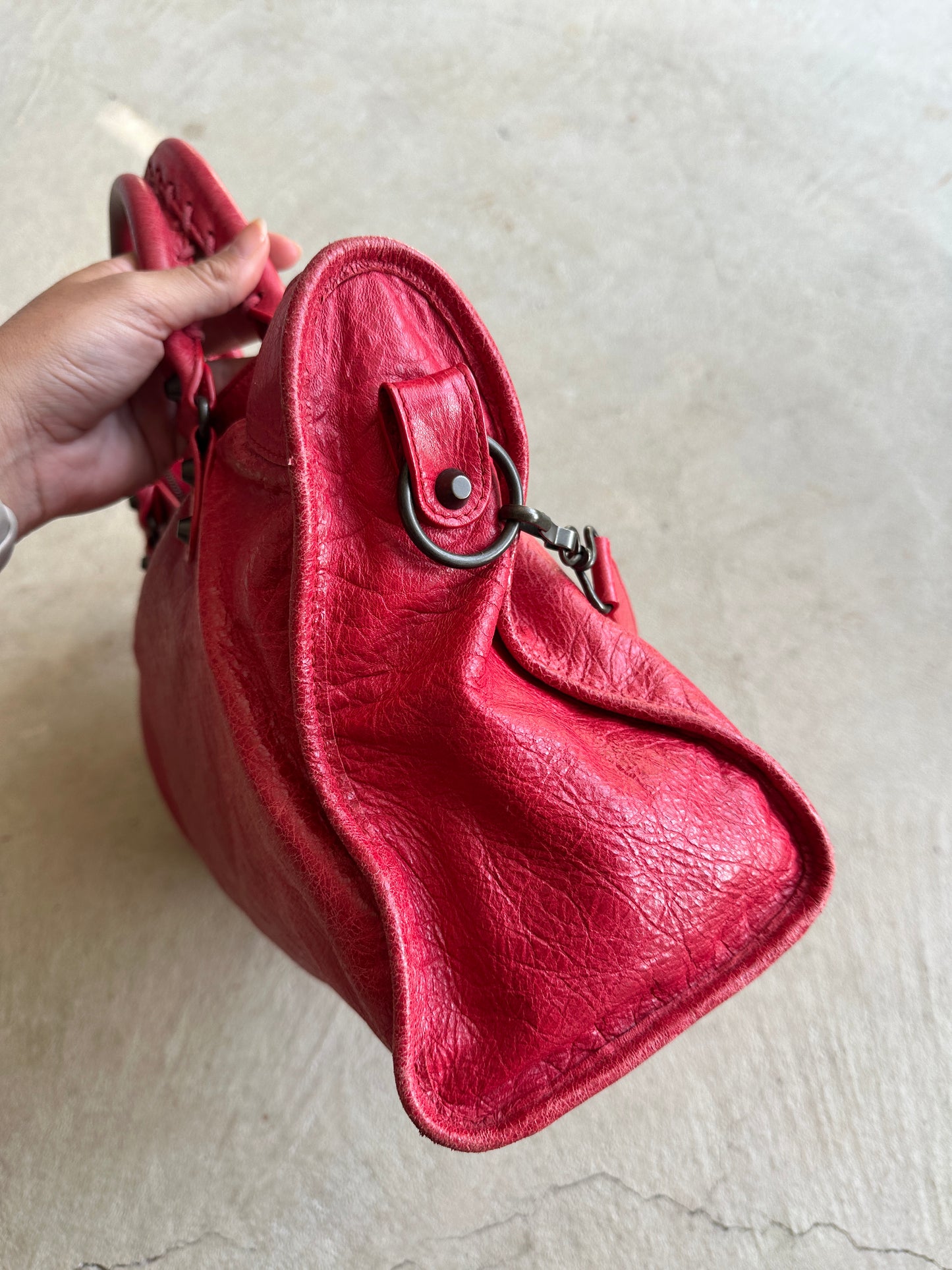 Vintage Red Balenciaga City Bag