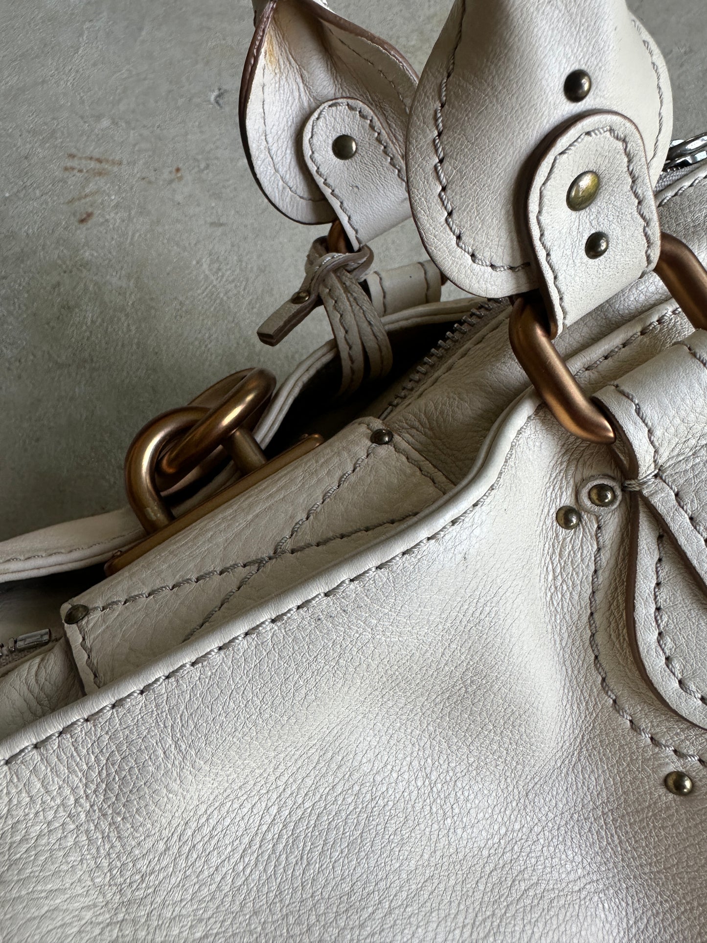 Vintage White/Cream Chloé Paddington Shoulder Bag