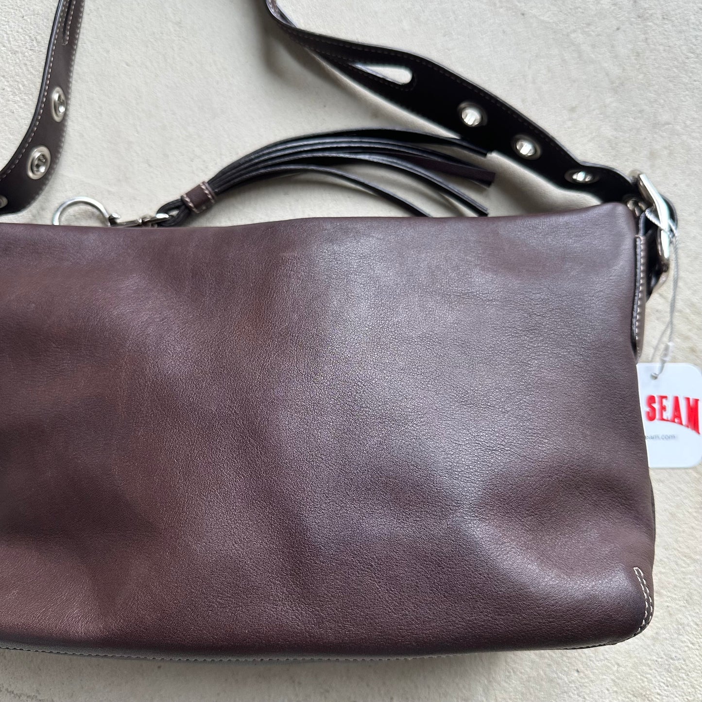 Vintage Y2K Coach Brown Leather Shoulder Bag