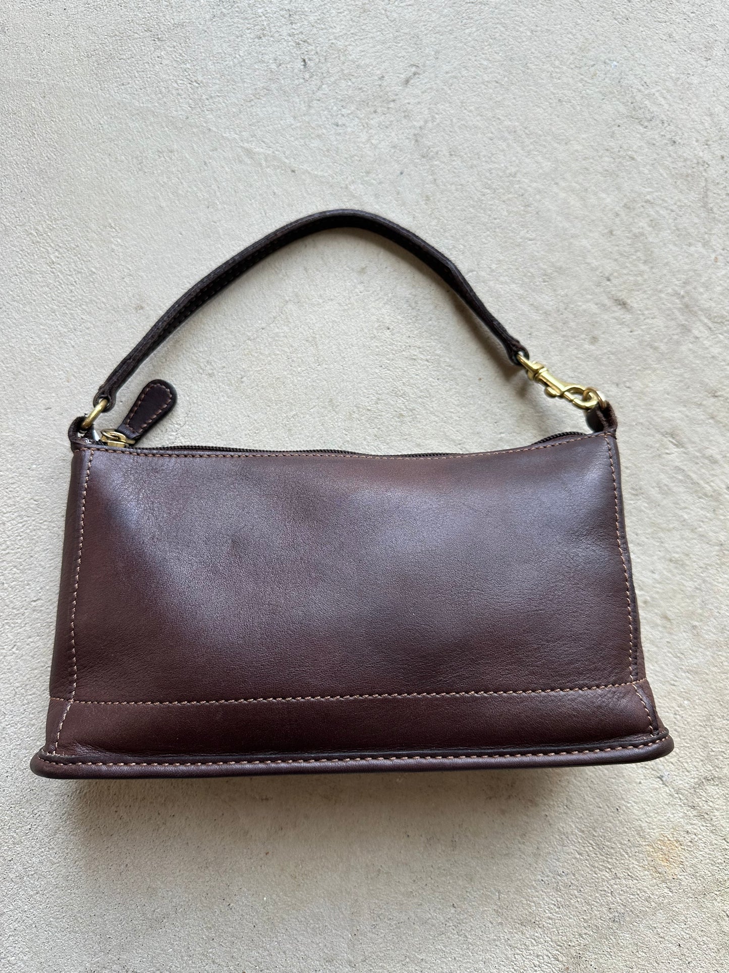 Vintage Y2K Coach Brown Leather Demi Style Shoulder Bag