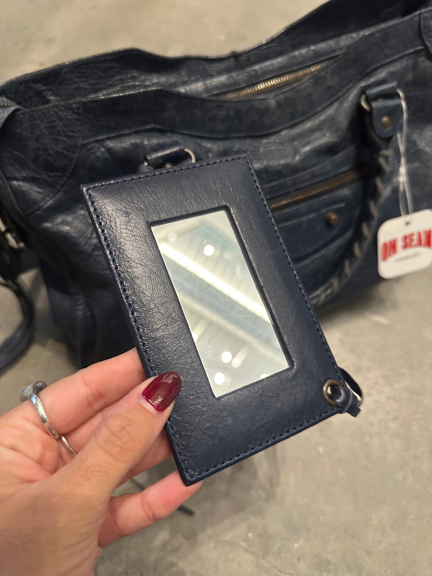 Vintage Navy Balenciaga City Bag
