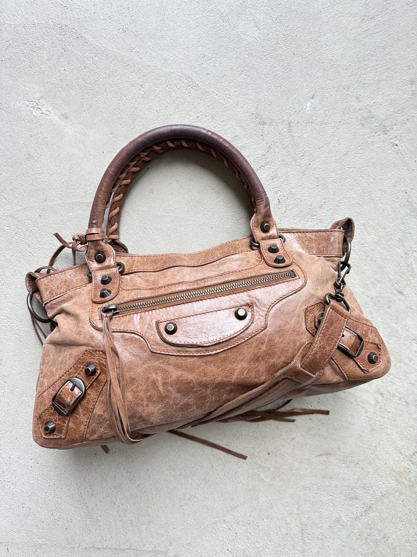 RARE! Vintage Brown Balenciaga Small City Bag