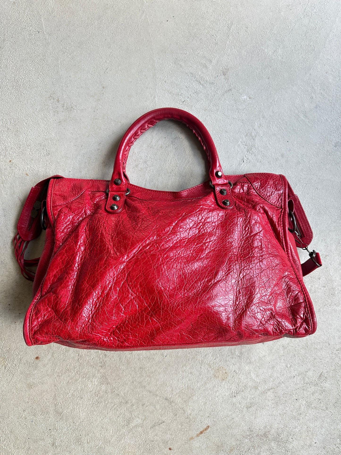 Vintage Red Balenciaga City Bag
