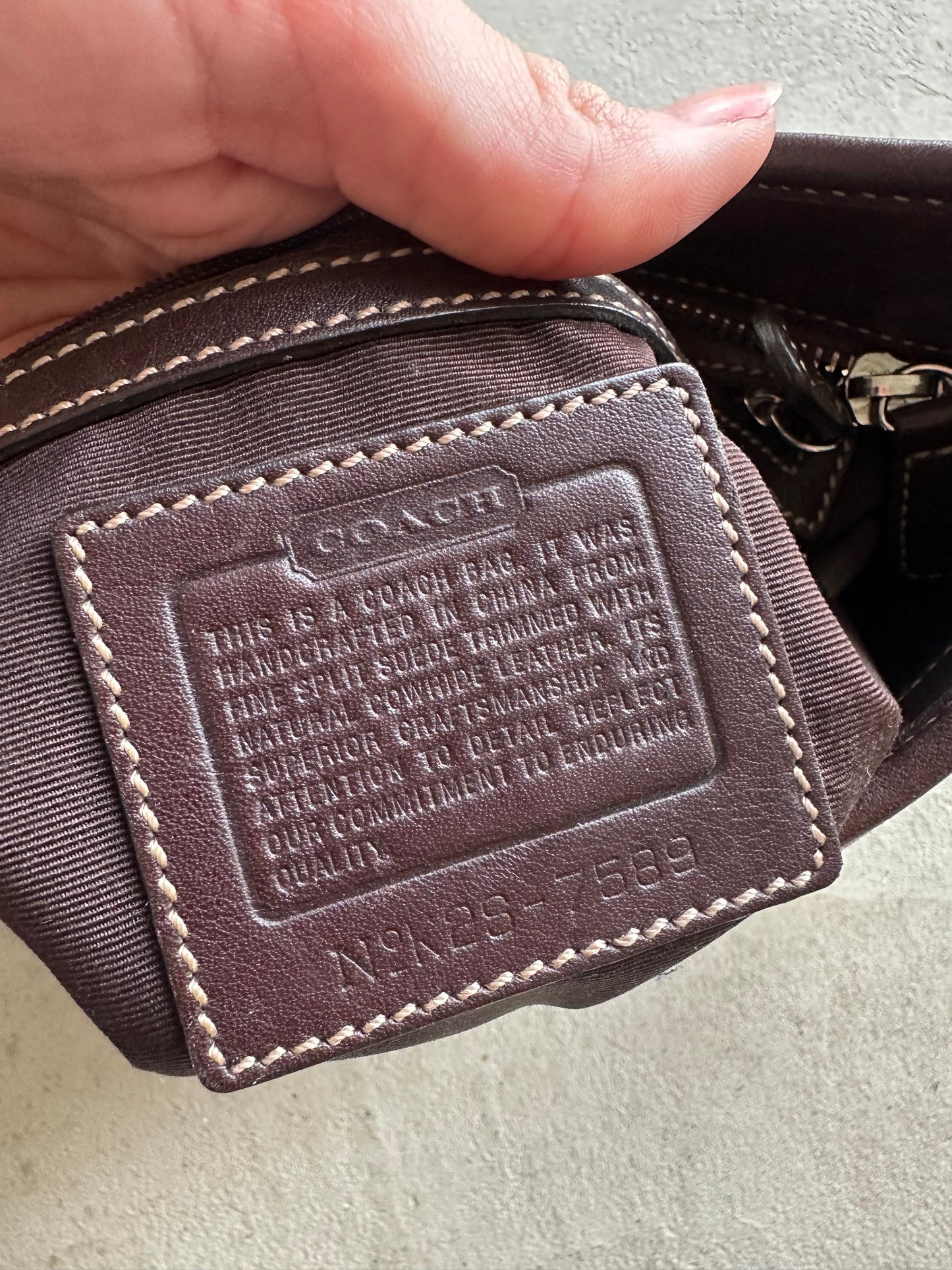 Vintage Y2K Coach Brown Suede Shoulder Bag