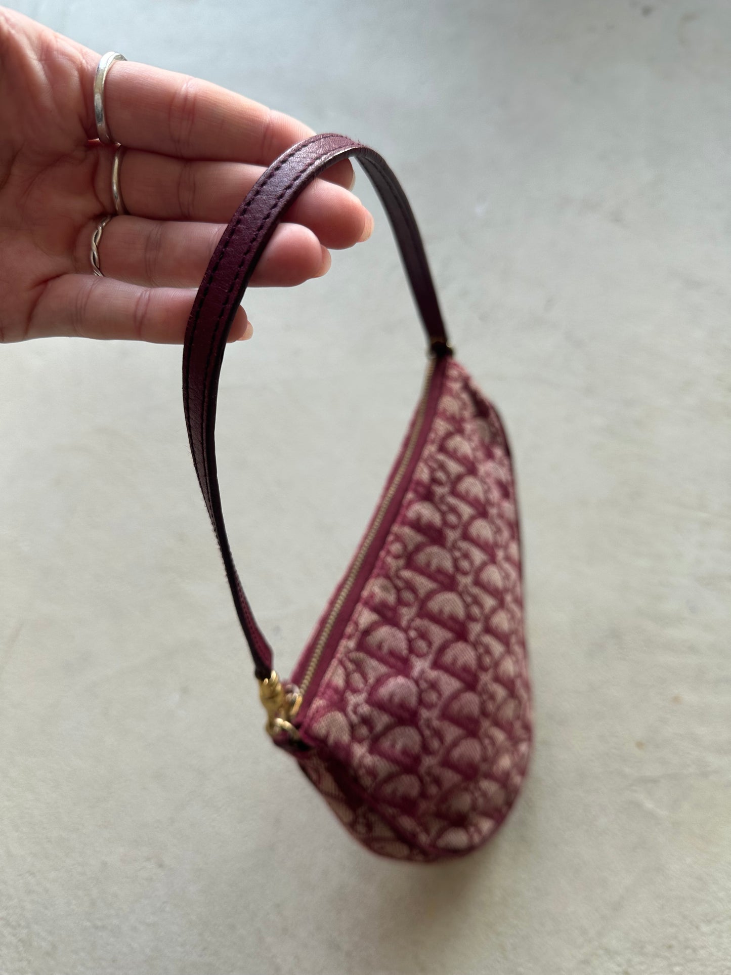 Vintage Dior Red / Burgundy Saddle Bag