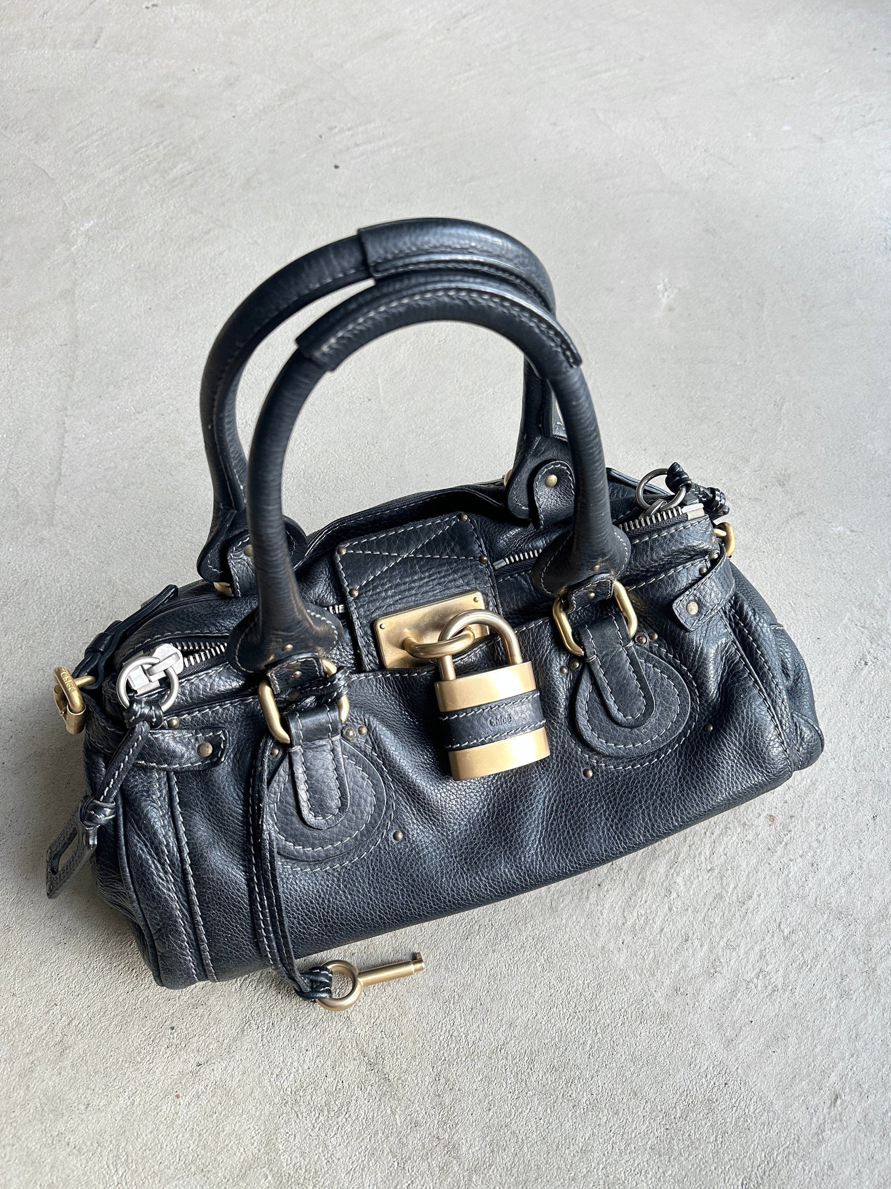 Vintage Chloé Paddington Bags All Black Chloe Black Paddington Bag with Black Lock - irvrsbl