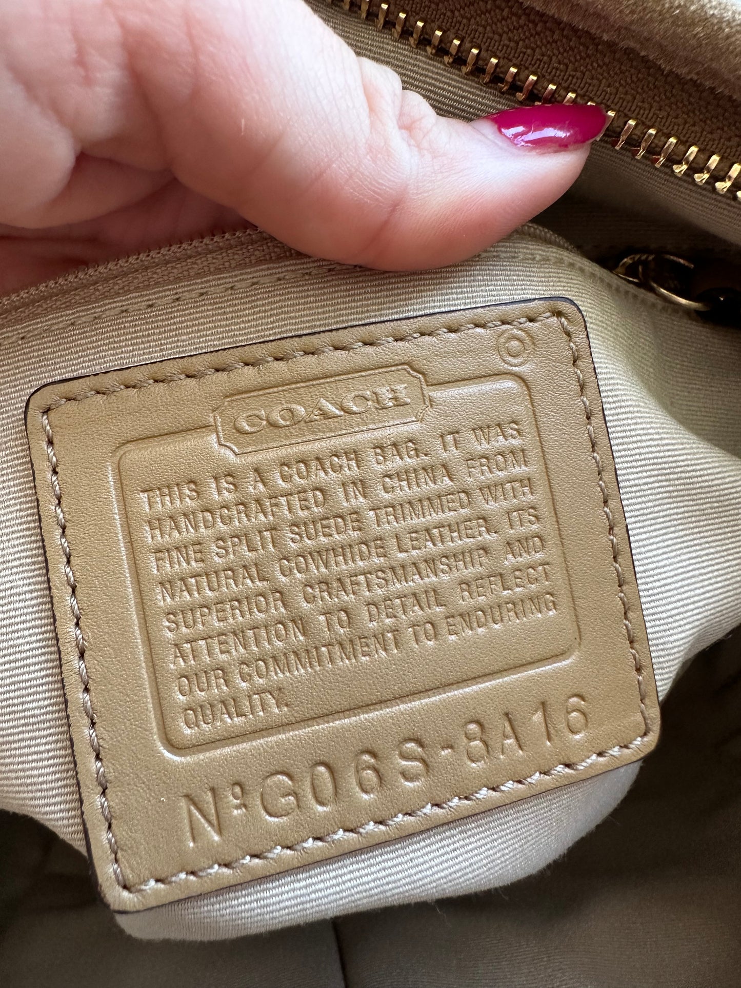 Vintage Y2K Coach Tan Suede Croissant Shoulder Bag