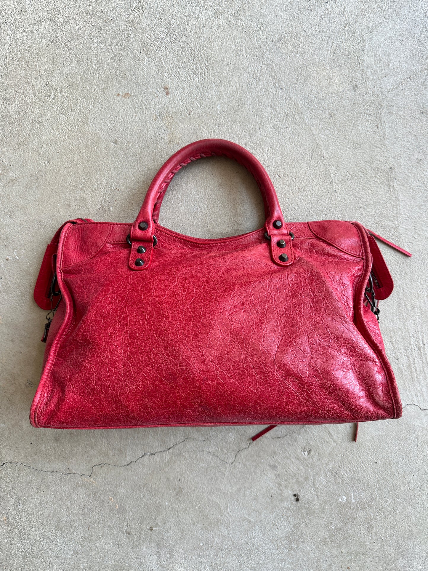 Vintage Red Balenciaga City Bag