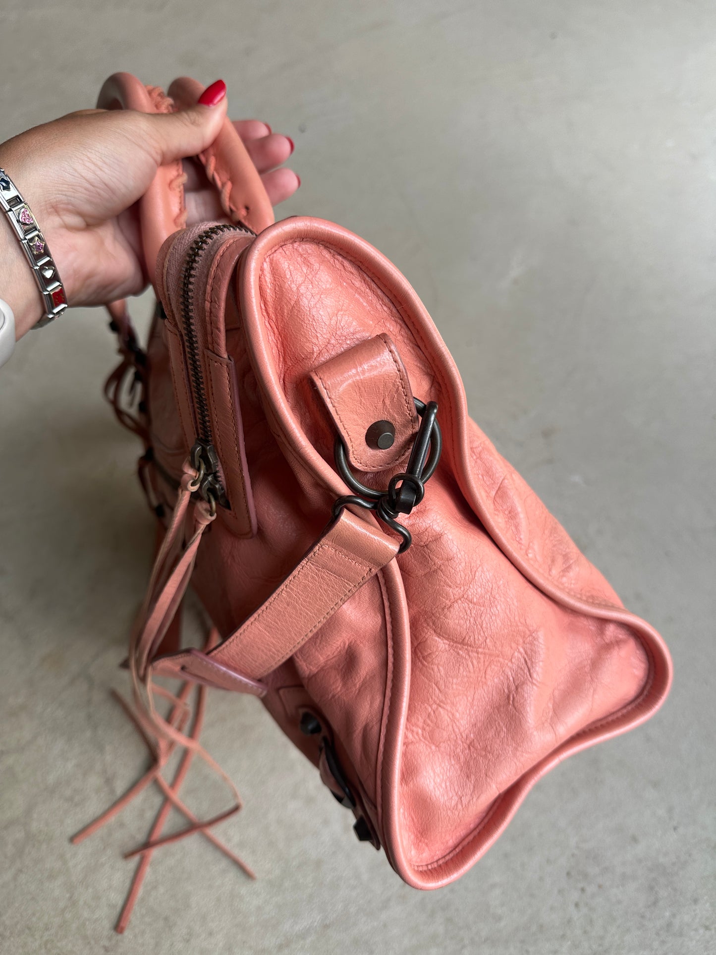 Vintage Peach Balenciaga City Bag