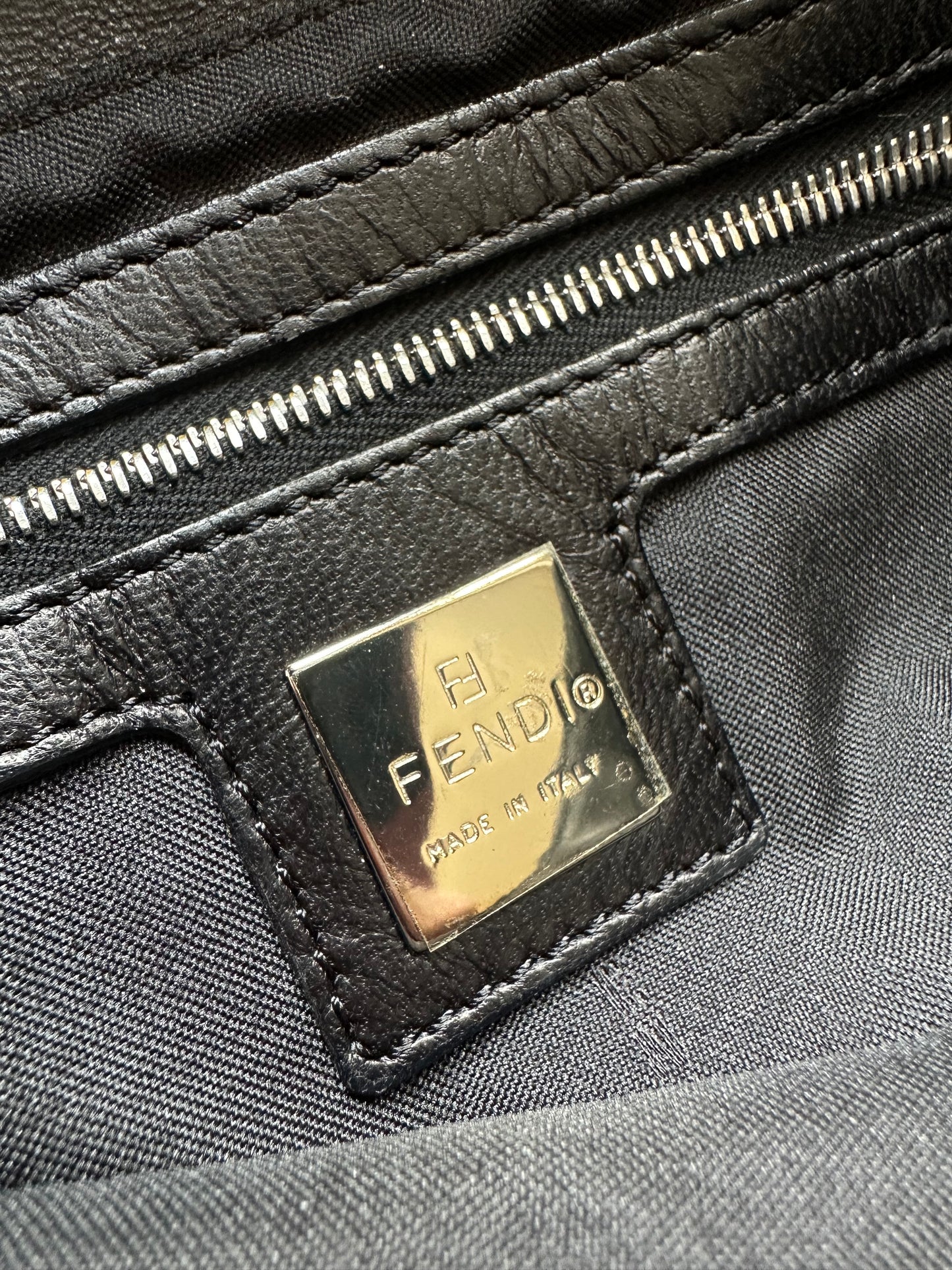 Vintage Fendi Black Leather Bag