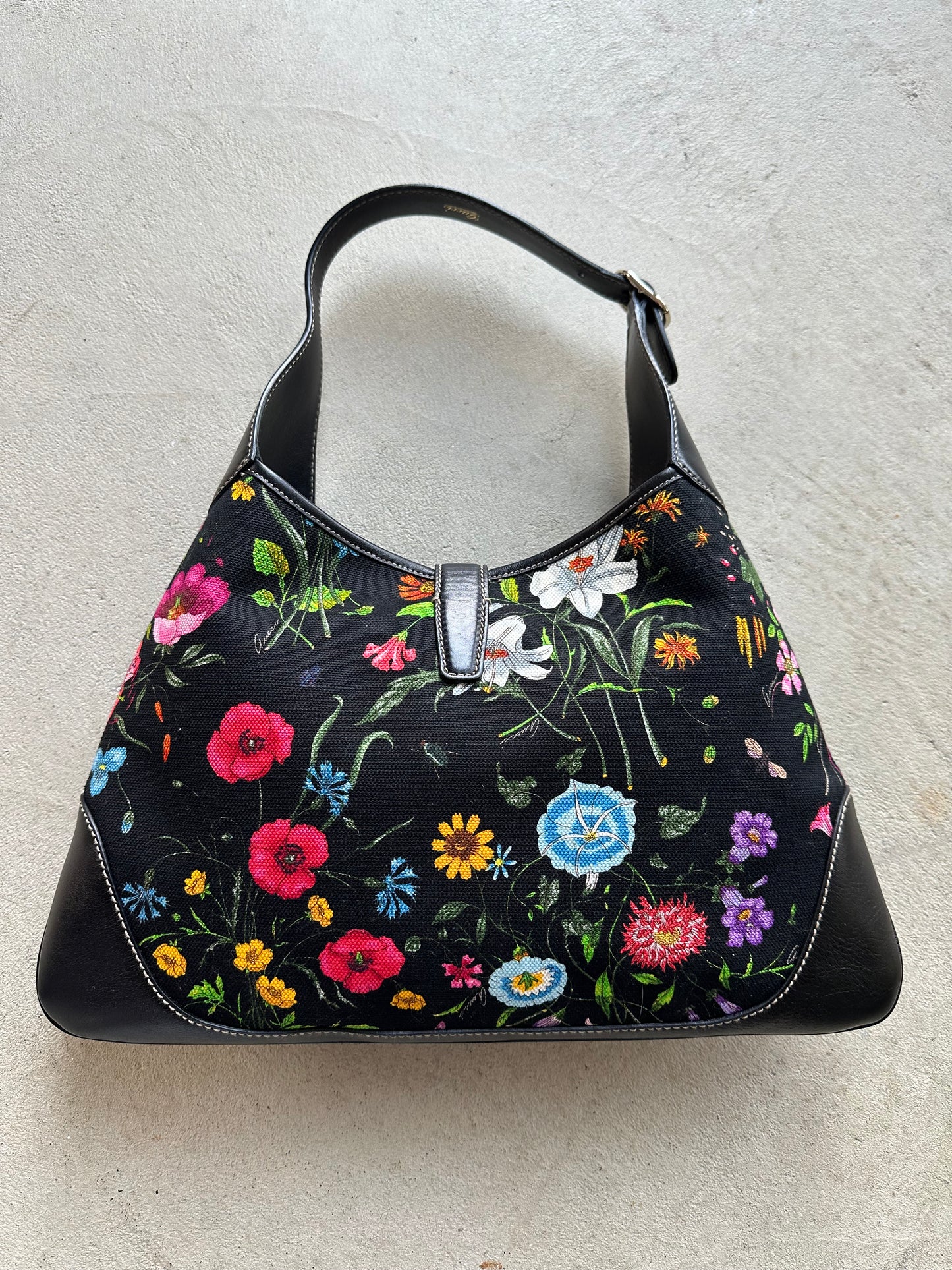RARE! Vintage Gucci Jackie Floral Shoulder Bag