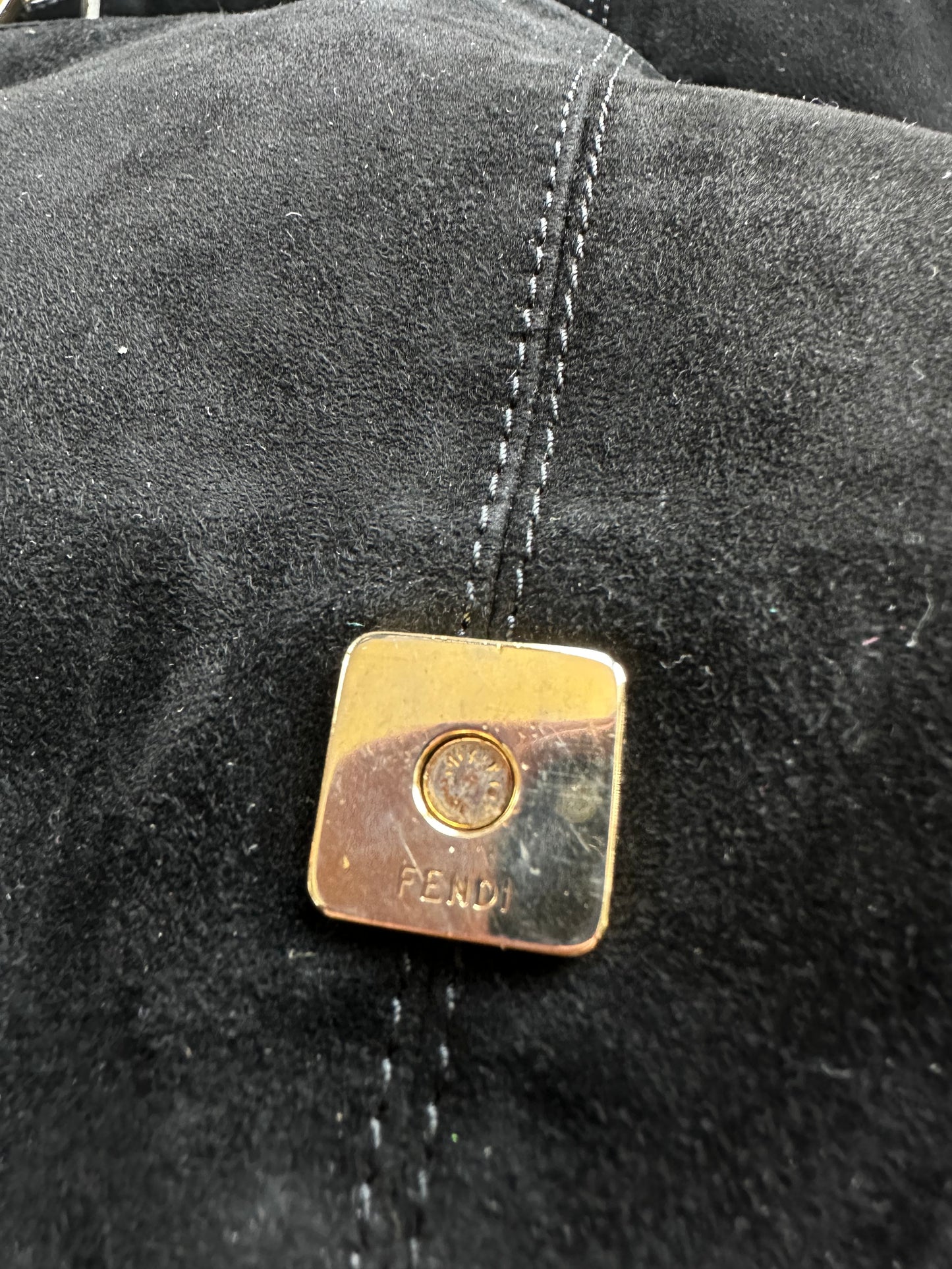 Vintage Fendi Black Suede Mama Baguette