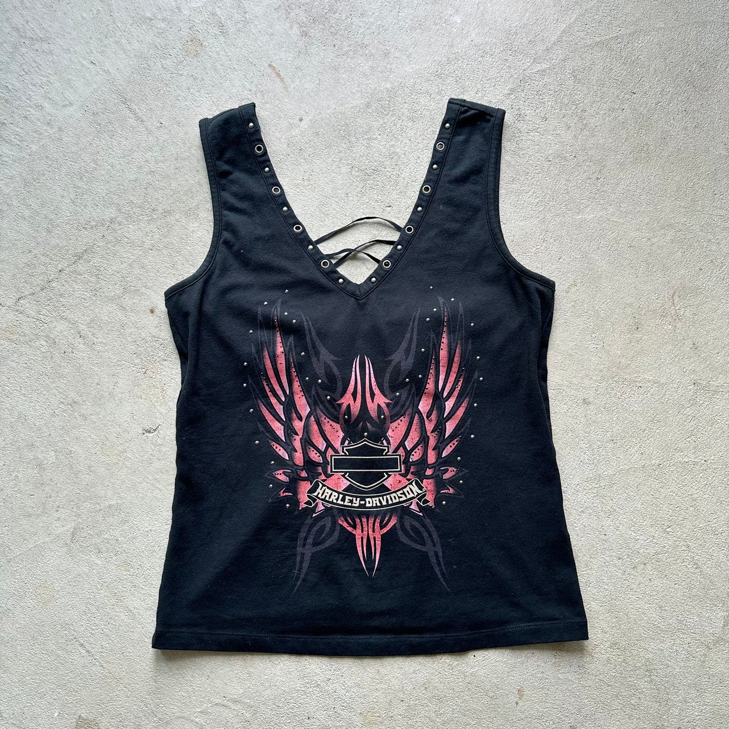 Vintage Women's Harley Davidson Lace Top