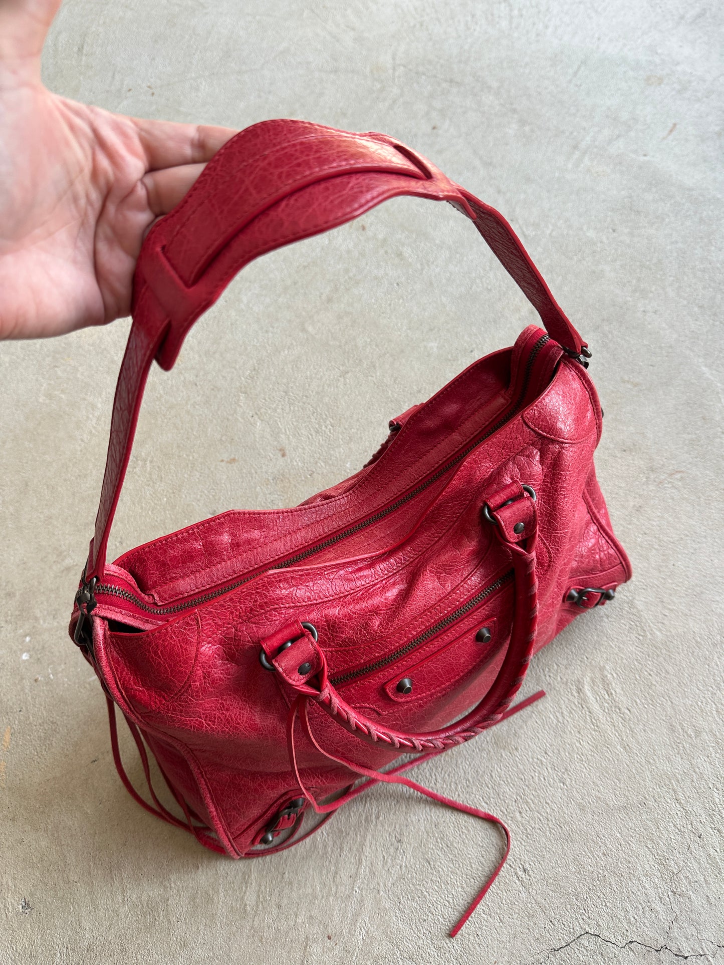Vintage Red Balenciaga City Bag