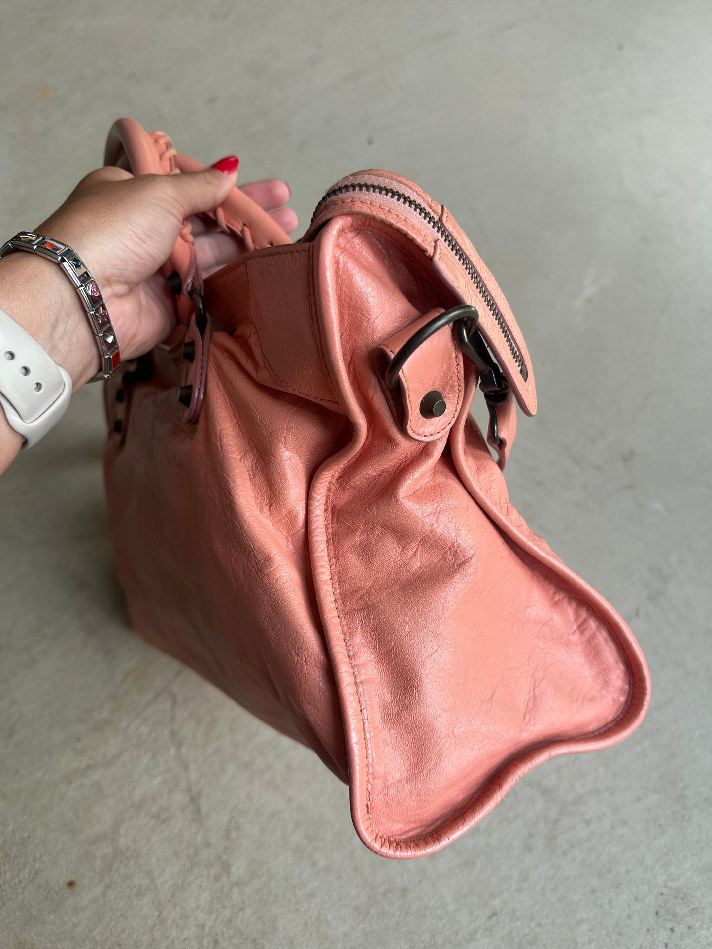 Vintage Peach Balenciaga City Bag