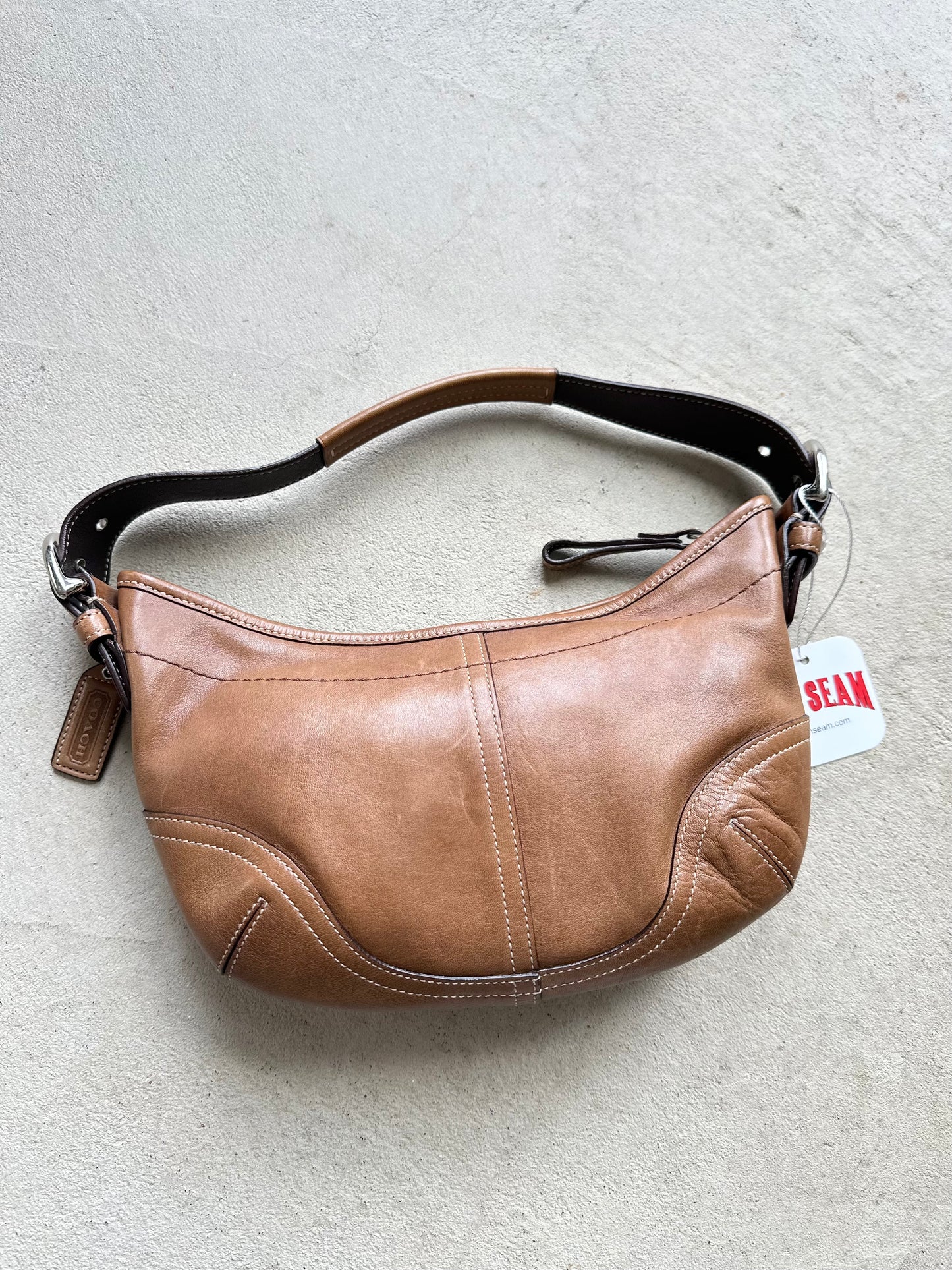 Vintage Y2K Coach Brown Croissant Leather Shoulder Bag