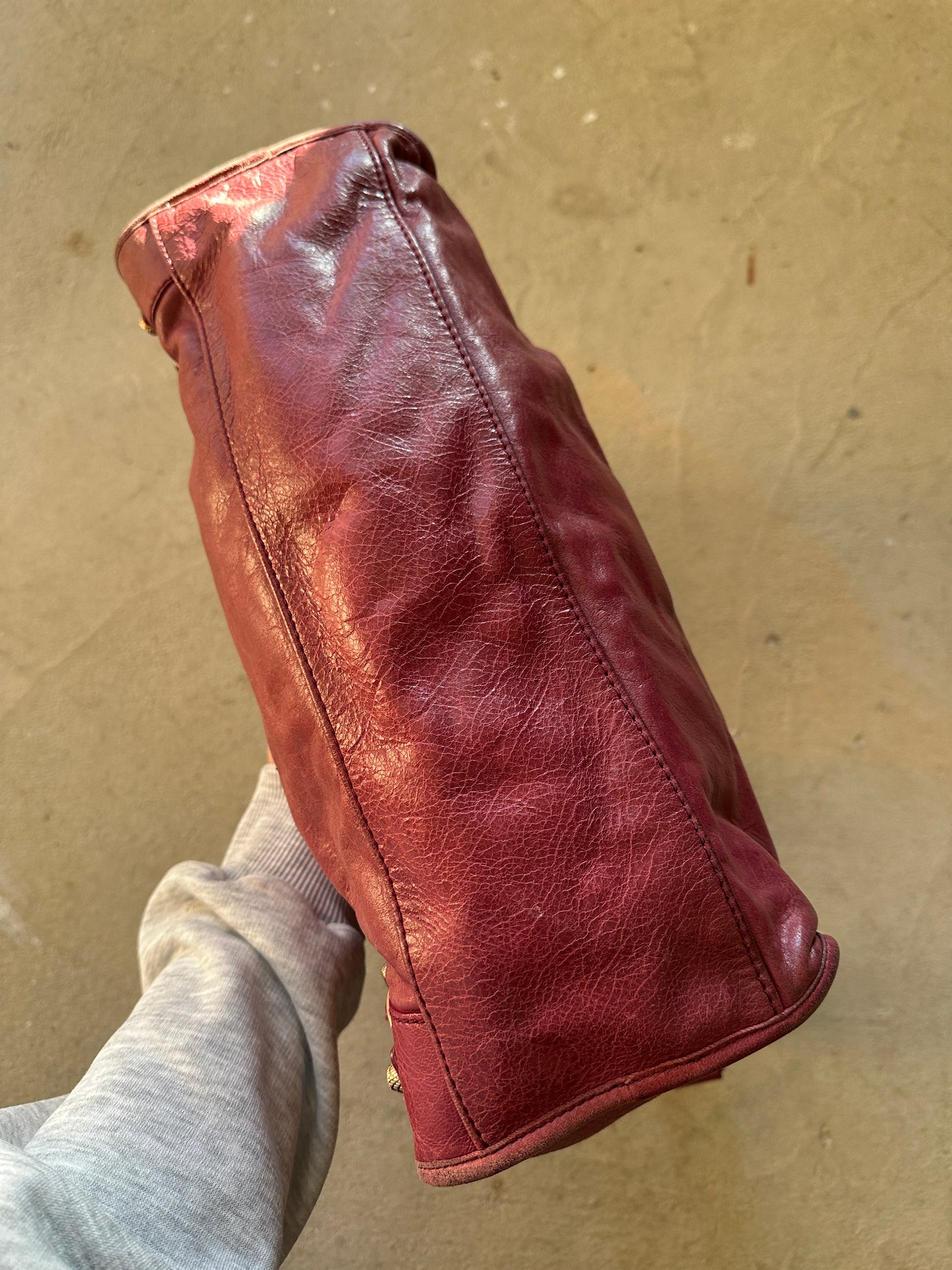 Vintage Burgundy Balenciaga City Bag