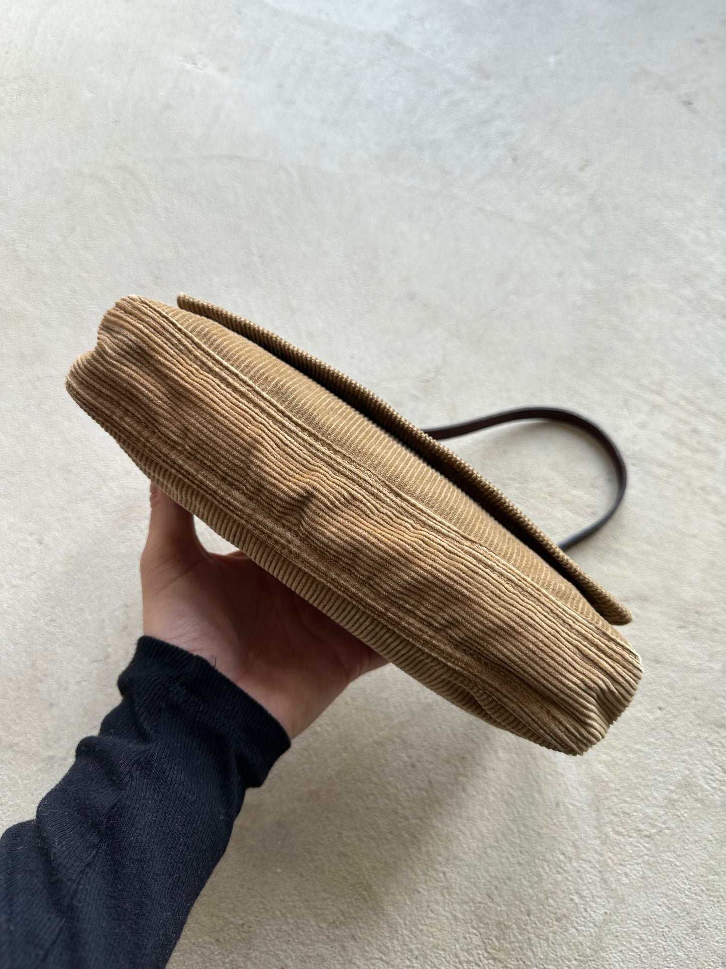 Vintage Fendi Tan Corduroy Mini Baguette